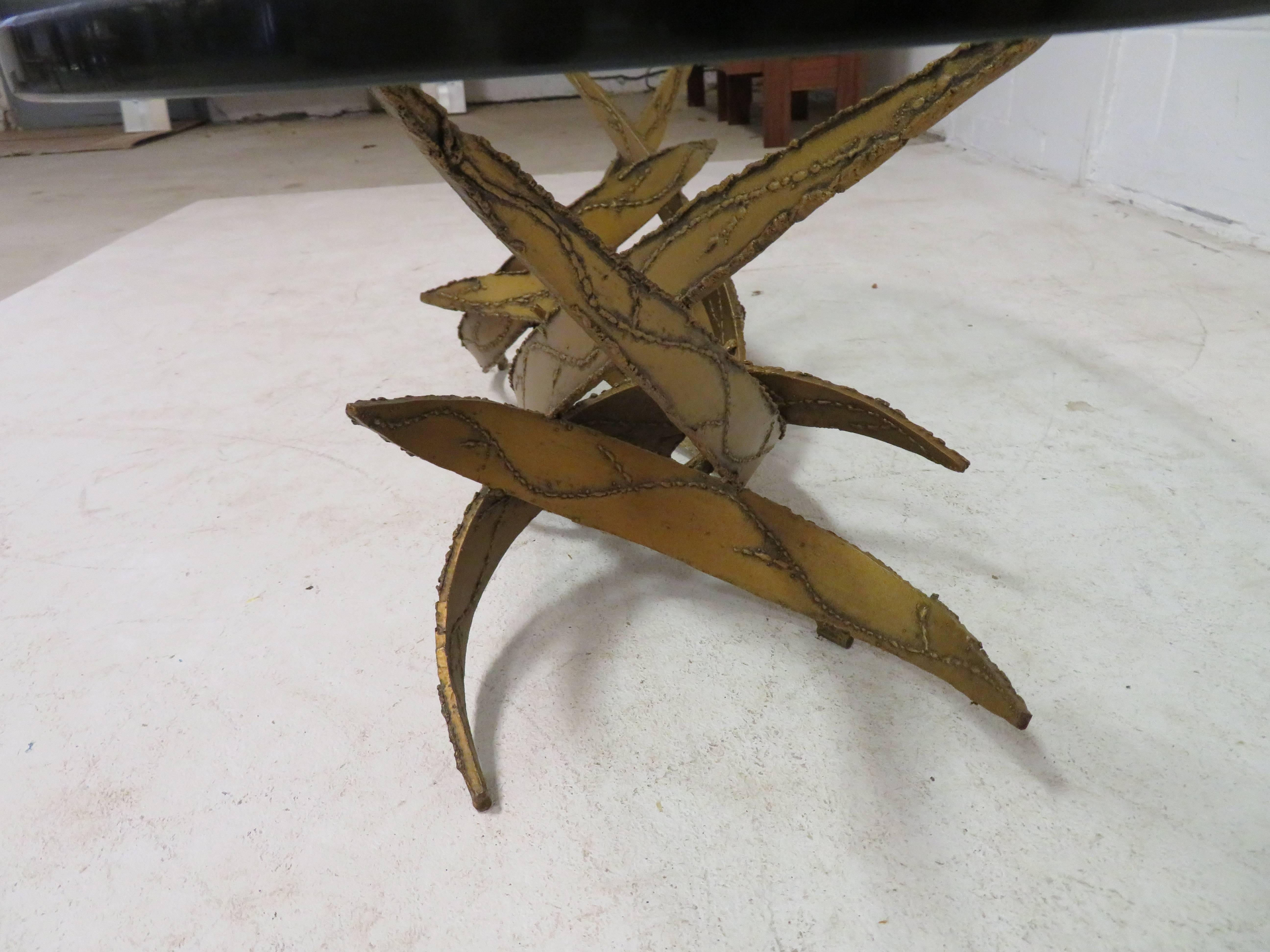 Mid-20th Century Silas Seandel Style Brutalist Torch-Cut Coffee Table, Mid-Century Modern For Sale