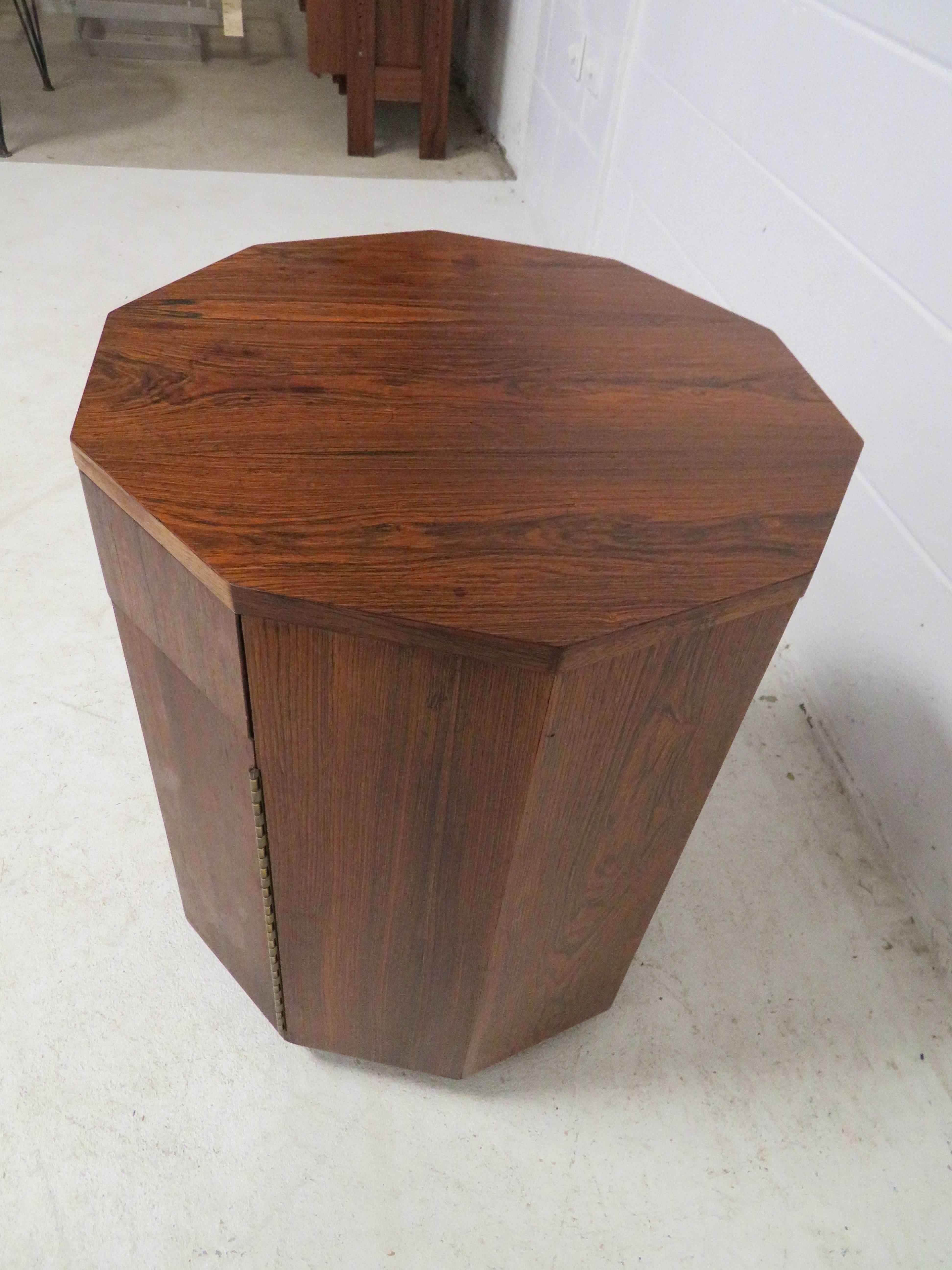 Rosewood Decagon Dry Bar Cabinet by Harvey Probber 2