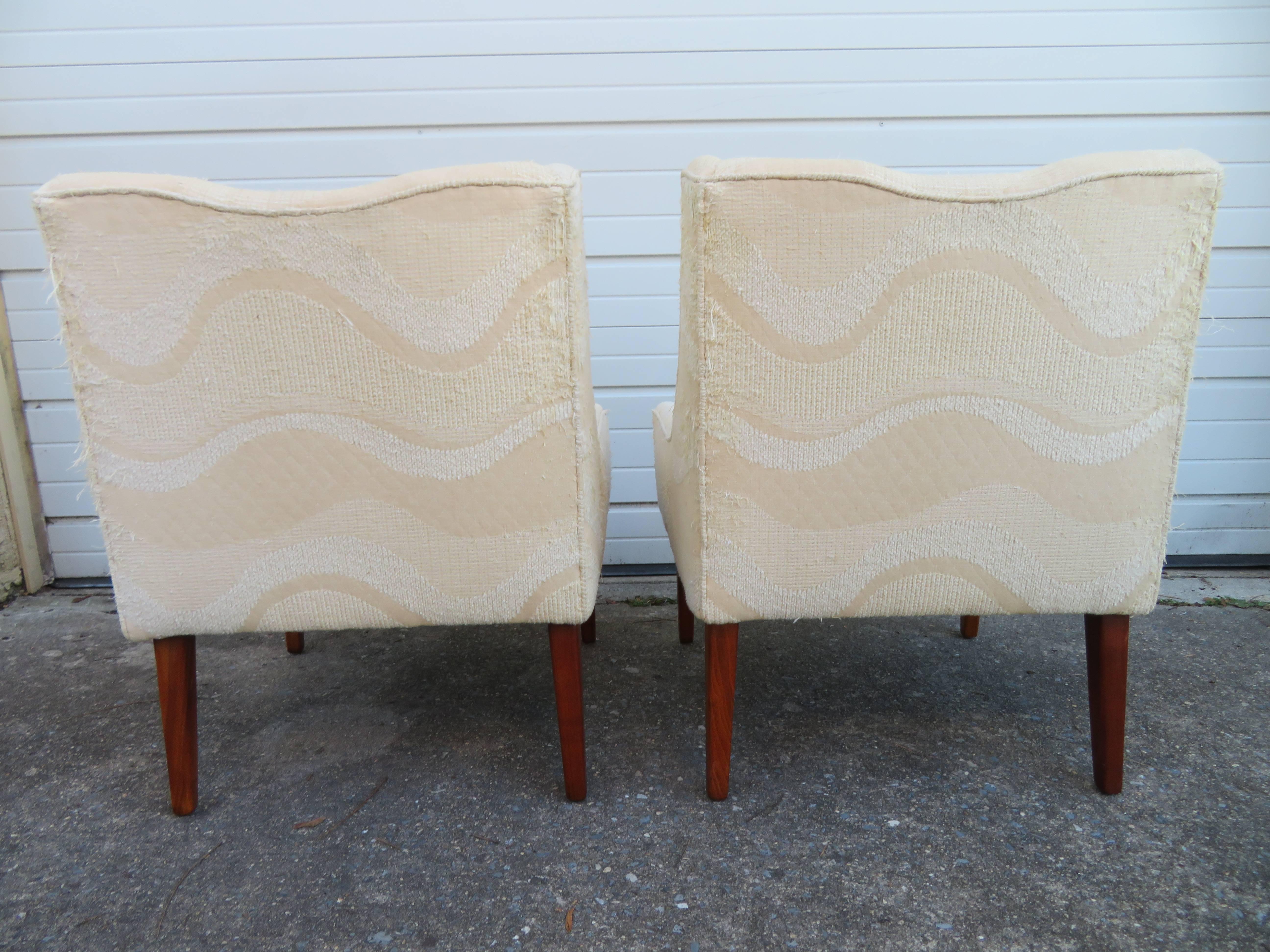 American Pair of Slipper Lounge Chairs Mid-Century Modern For Sale