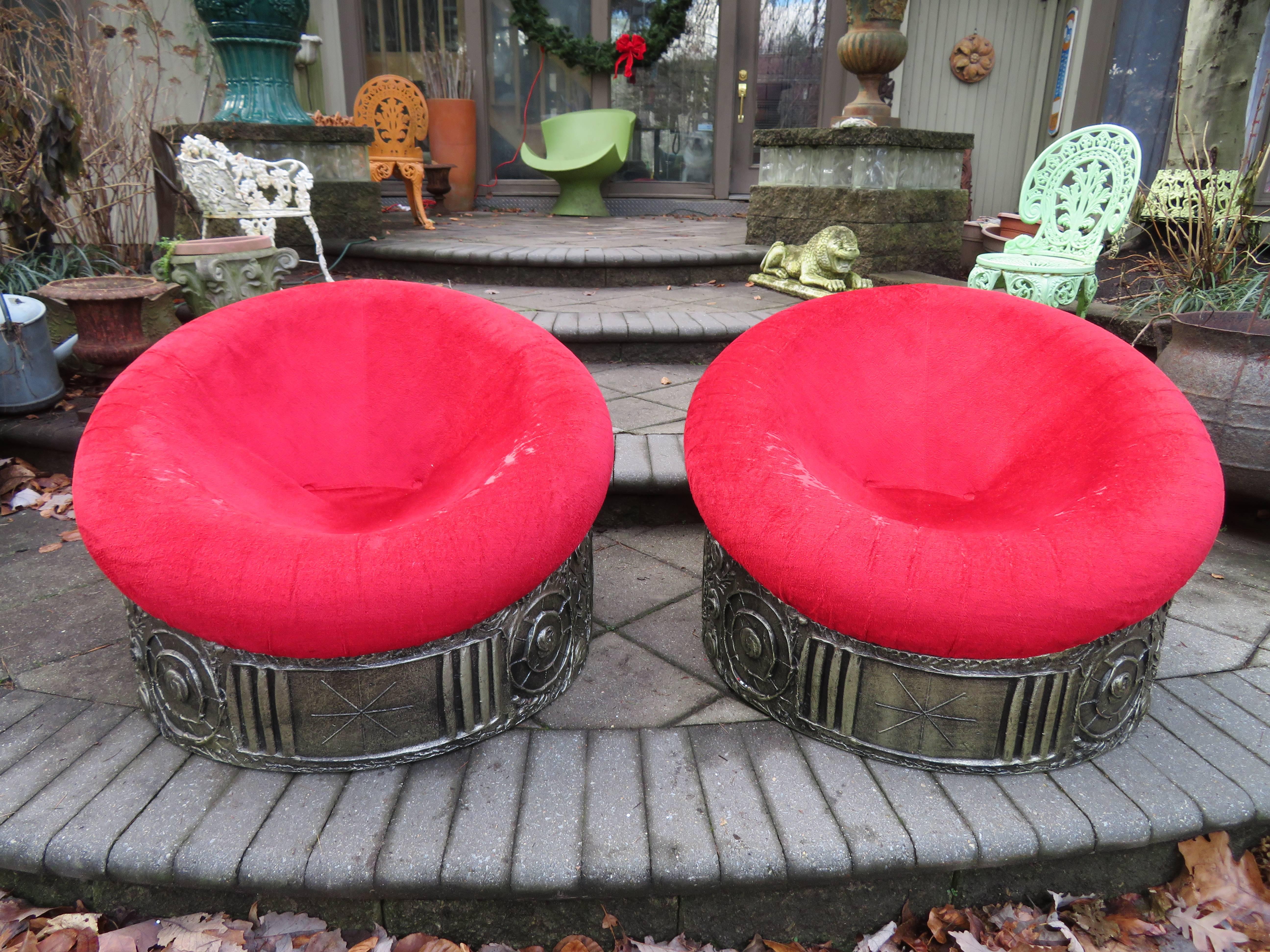 Mid-Century Modern Amazing Pair of Adrian Pearsall for Craft Associates Brutalist Lounge Pod Chairs