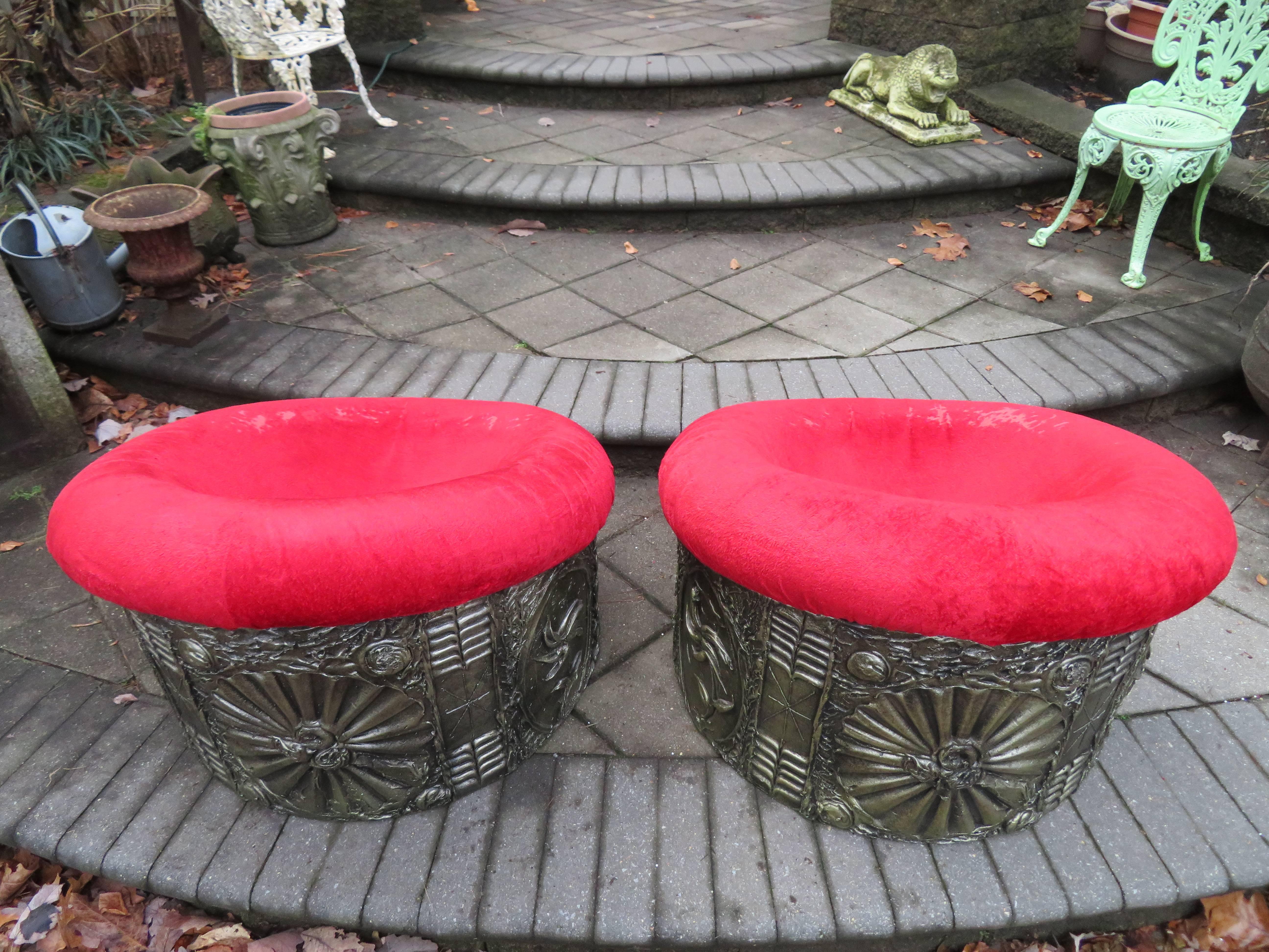 Amazing Pair of Adrian Pearsall for Craft Associates Brutalist Lounge Pod Chairs 3