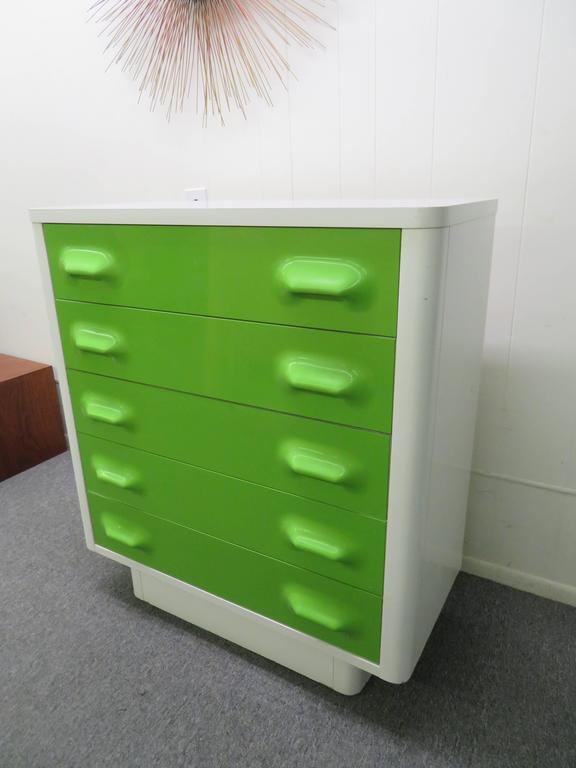 Fun Pair of Chapter One Broyhill Green Tall Dressers MidCentury Modern