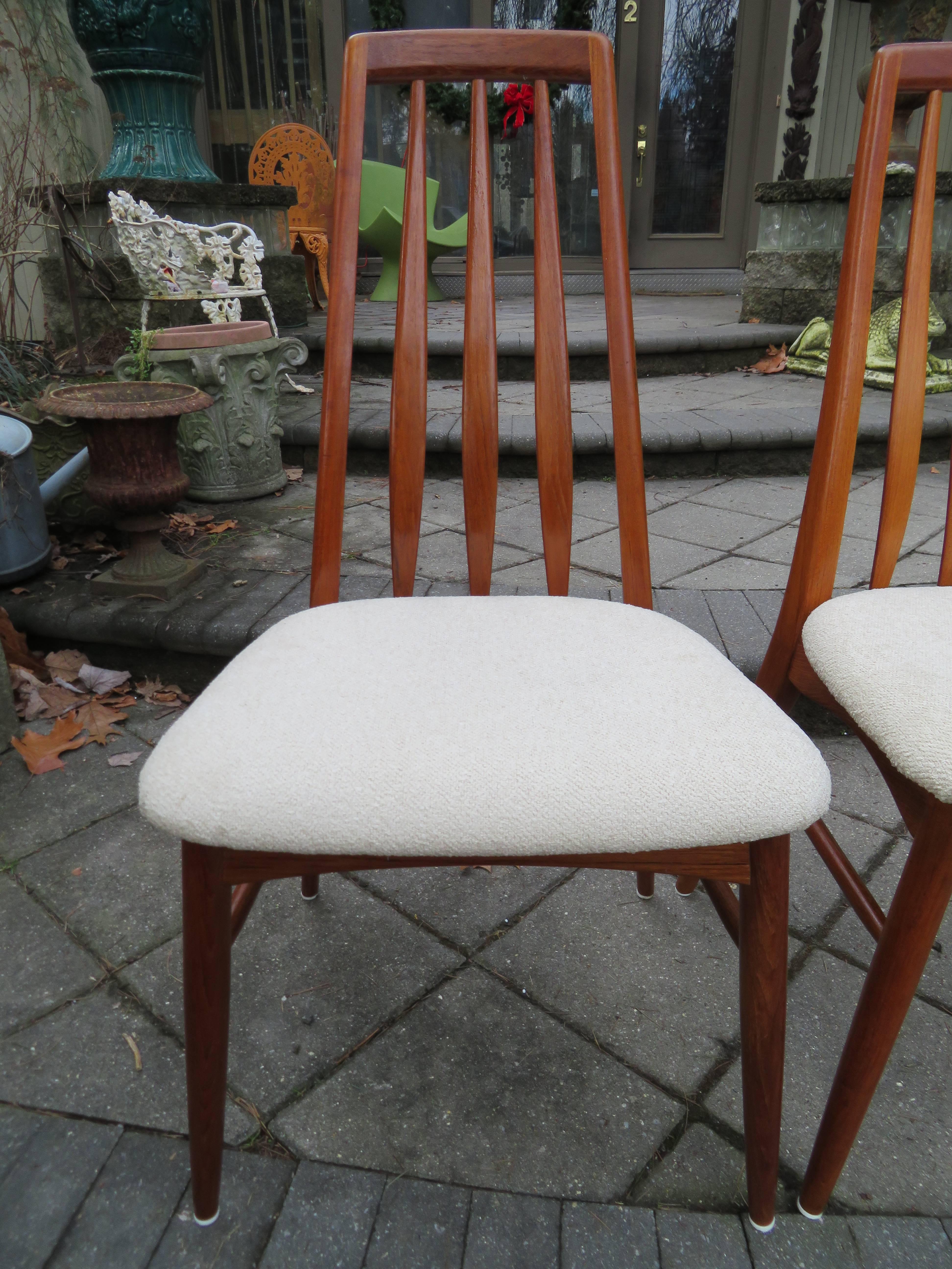 Scandinavian Modern Lovely Set of Four Teak Eva Dining Room Chairs by Niels Koefoed, 1960s For Sale