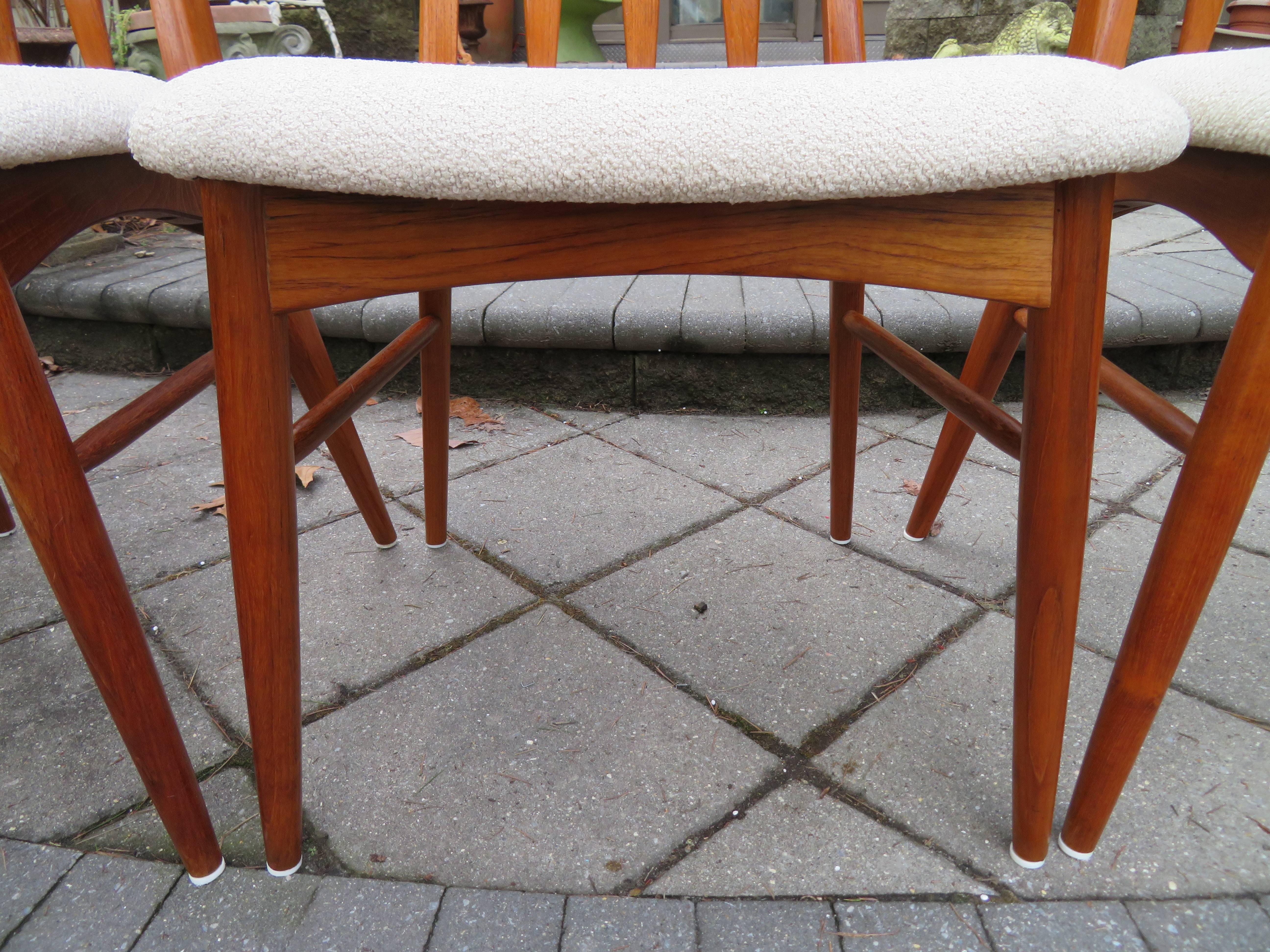 Lovely Set of Four Teak Eva Dining Room Chairs by Niels Koefoed, 1960s In Excellent Condition For Sale In Pemberton, NJ