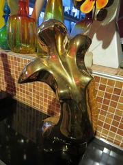 Stunning Large Gold Jaru Abstract Female Nude Ceramic Sculpture