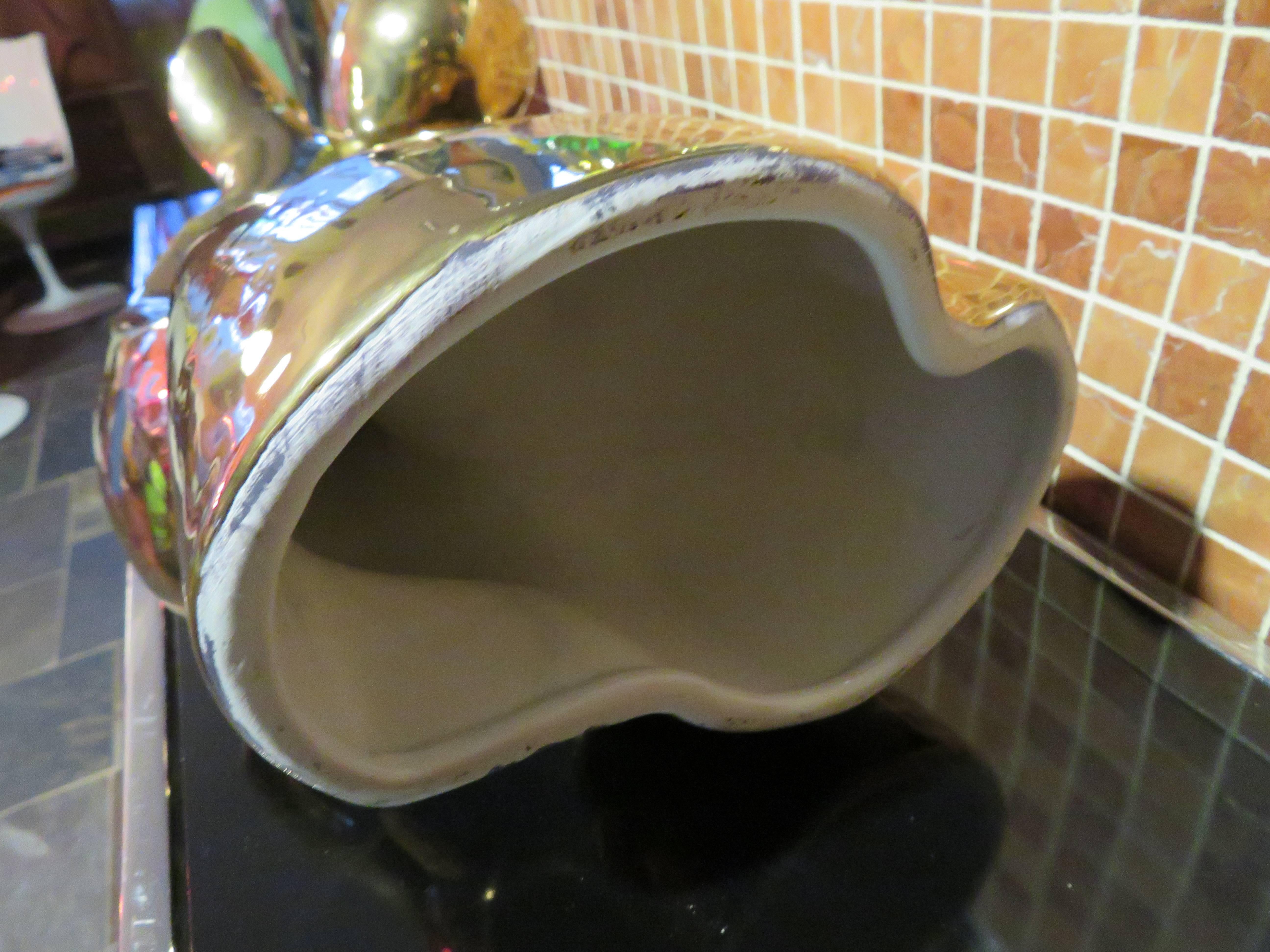 Stunning Large Gold Jaru Abstract Female Nude Ceramic Sculpture In Good Condition In Pemberton, NJ