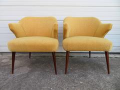 Pair of Danish Modern Hans Olsen Style Teak Lounge Chair