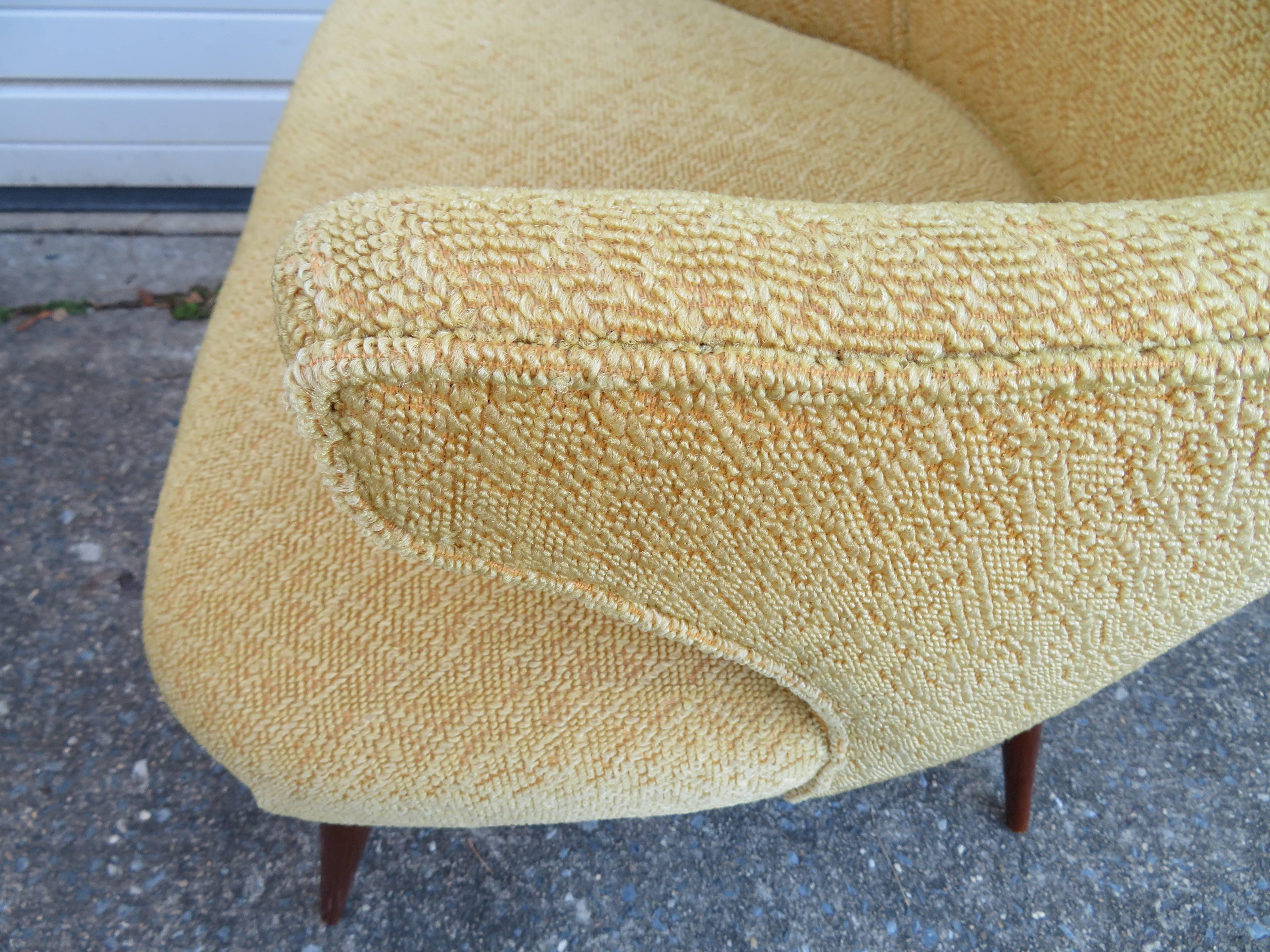 Upholstery Pair of Danish Modern Hans Olsen Style Teak Lounge Chair For Sale