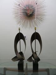 Pair Huge Richard Barr & Harold Weiss Ribbon Lamp for Laurel, Mid-Century Modern