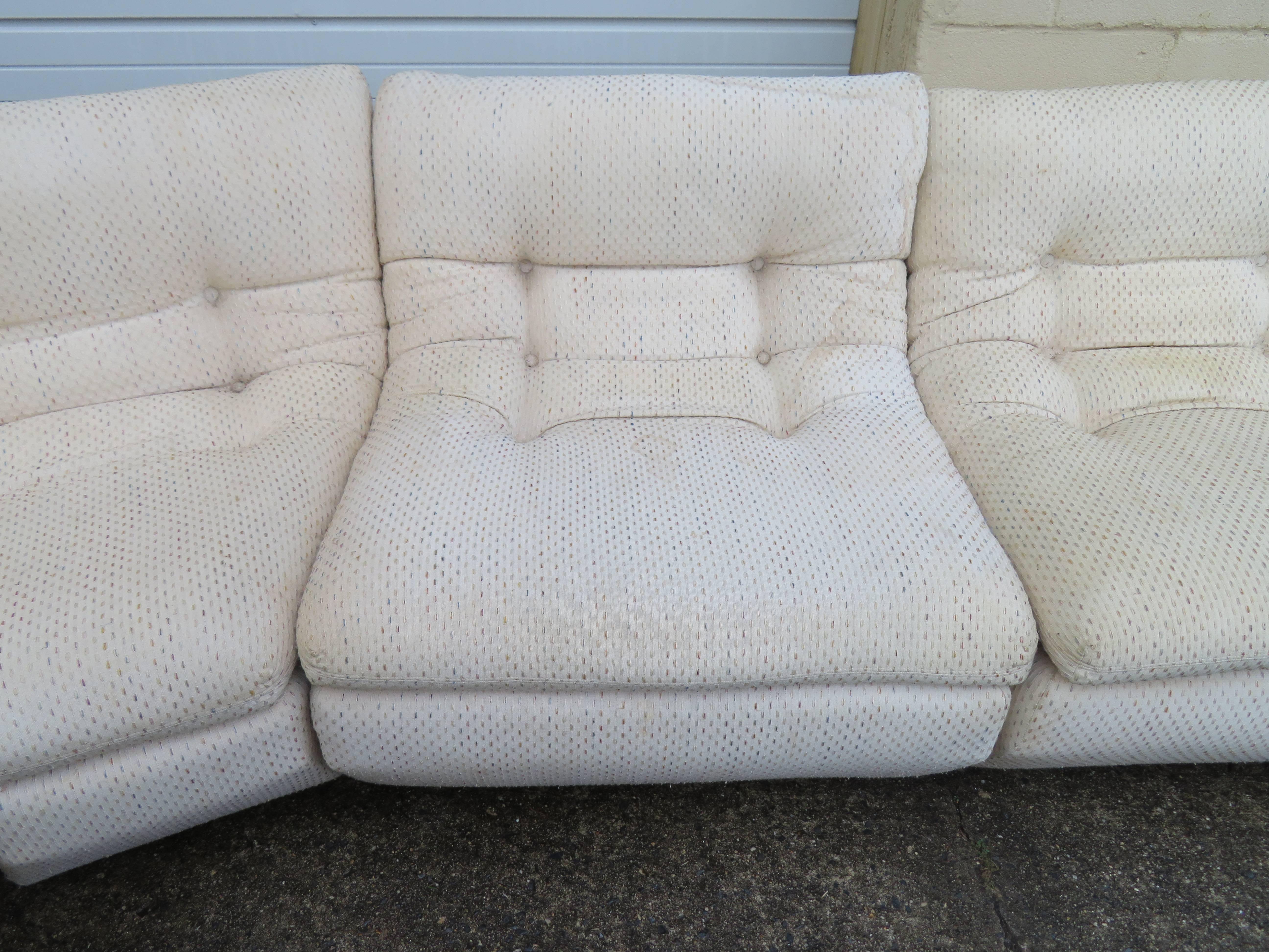Late 20th Century Unusual Vladimir Kagan for Preview Six-Piece Sofa Sectional Mid-Century Modern
