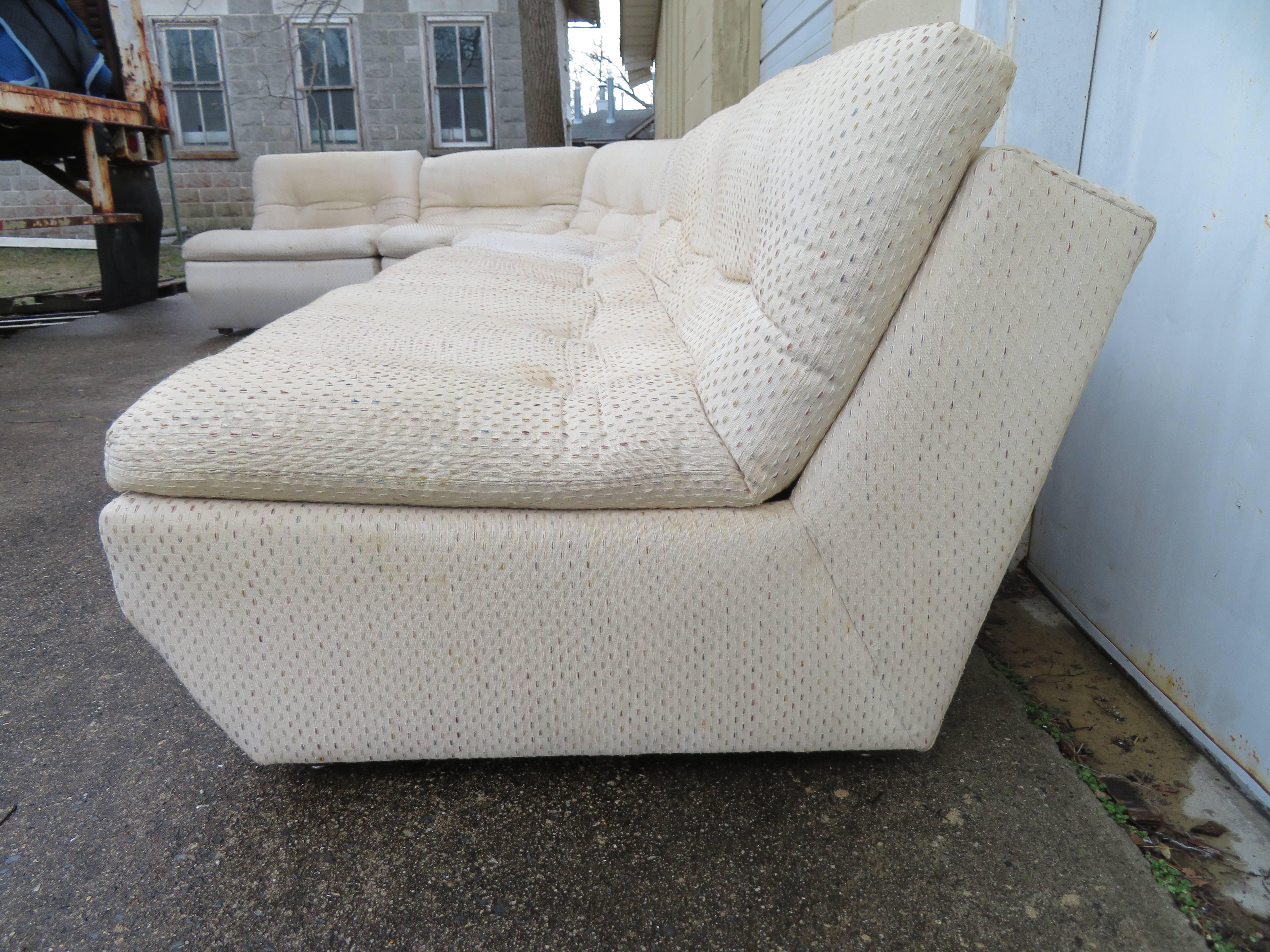 American Unusual Vladimir Kagan for Preview Six-Piece Sofa Sectional Mid-Century Modern