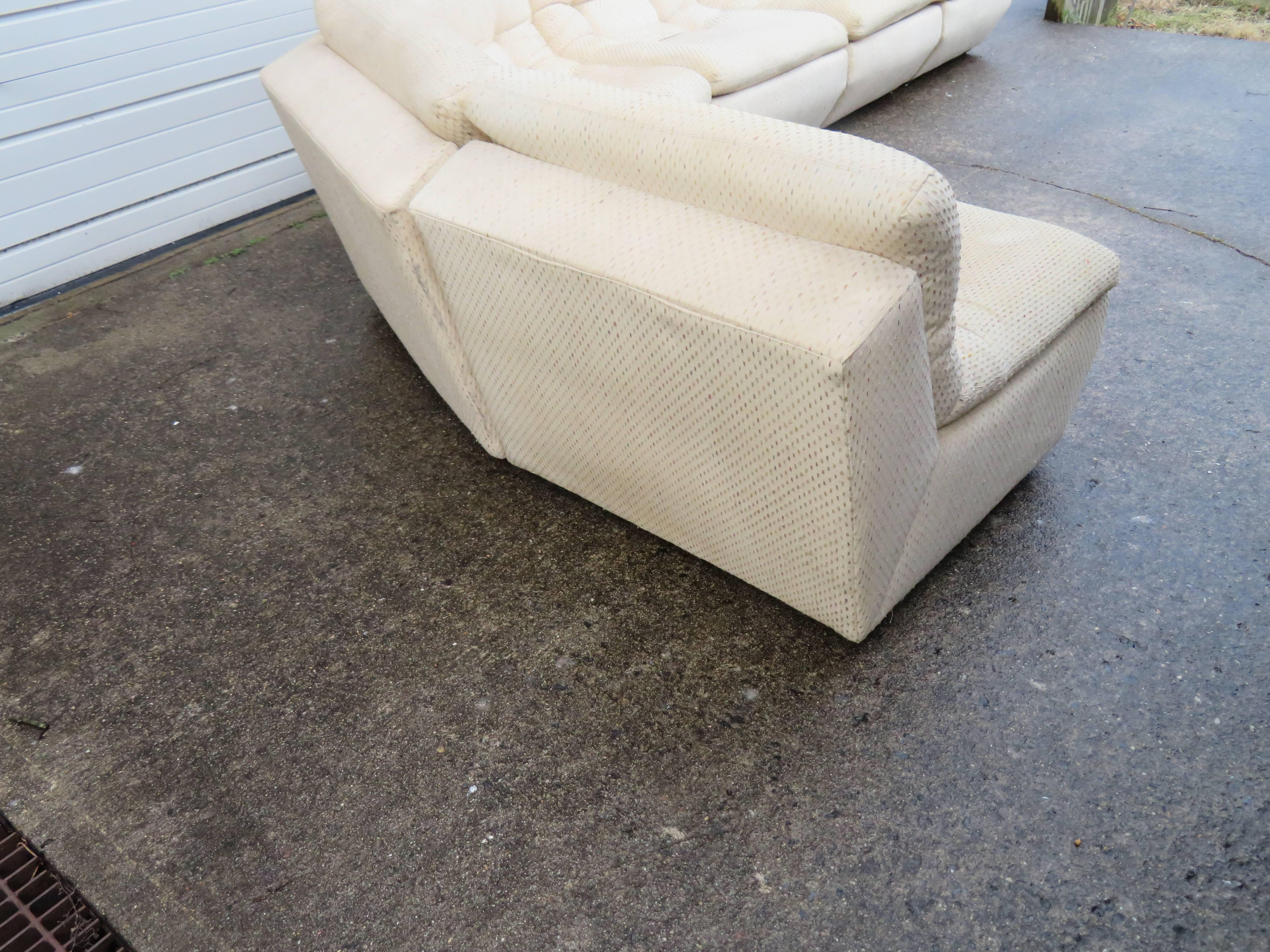 Upholstery Unusual Vladimir Kagan for Preview Six-Piece Sofa Sectional Mid-Century Modern