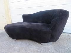 Gorgeous Ultra-Suede Petite Cloud Sofa Loveseat Mid-Century Vladimir Kagan