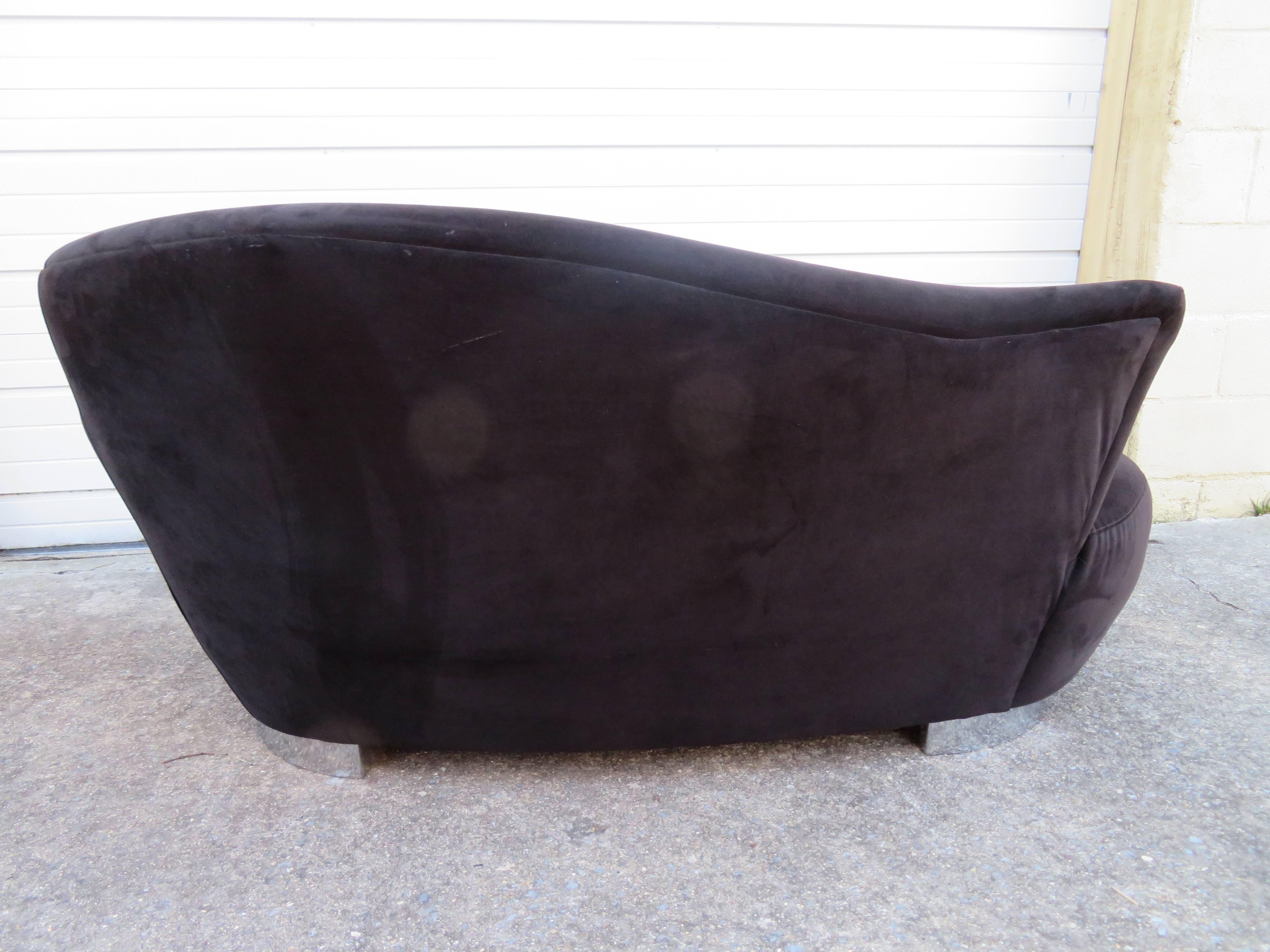 Gorgeous Ultra-Suede Petite Cloud Sofa Loveseat Mid-Century Vladimir Kagan 1