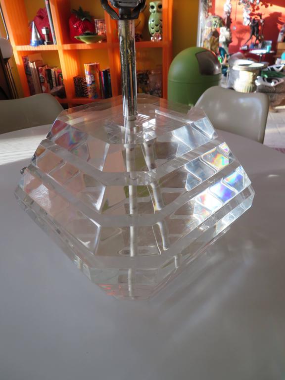 Mid-Century Modern Gorgeous Stacked Lucite Lamp by George Bullio For Sale
