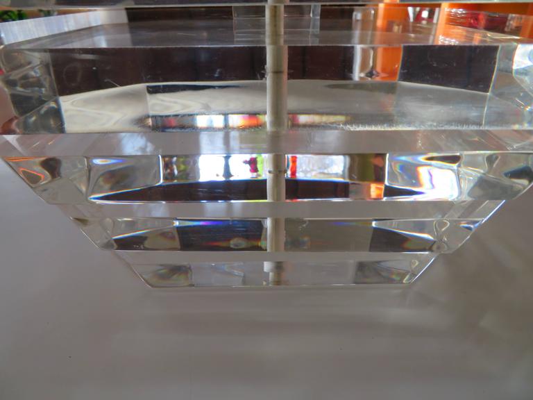 American Gorgeous Stacked Lucite Lamp by George Bullio For Sale