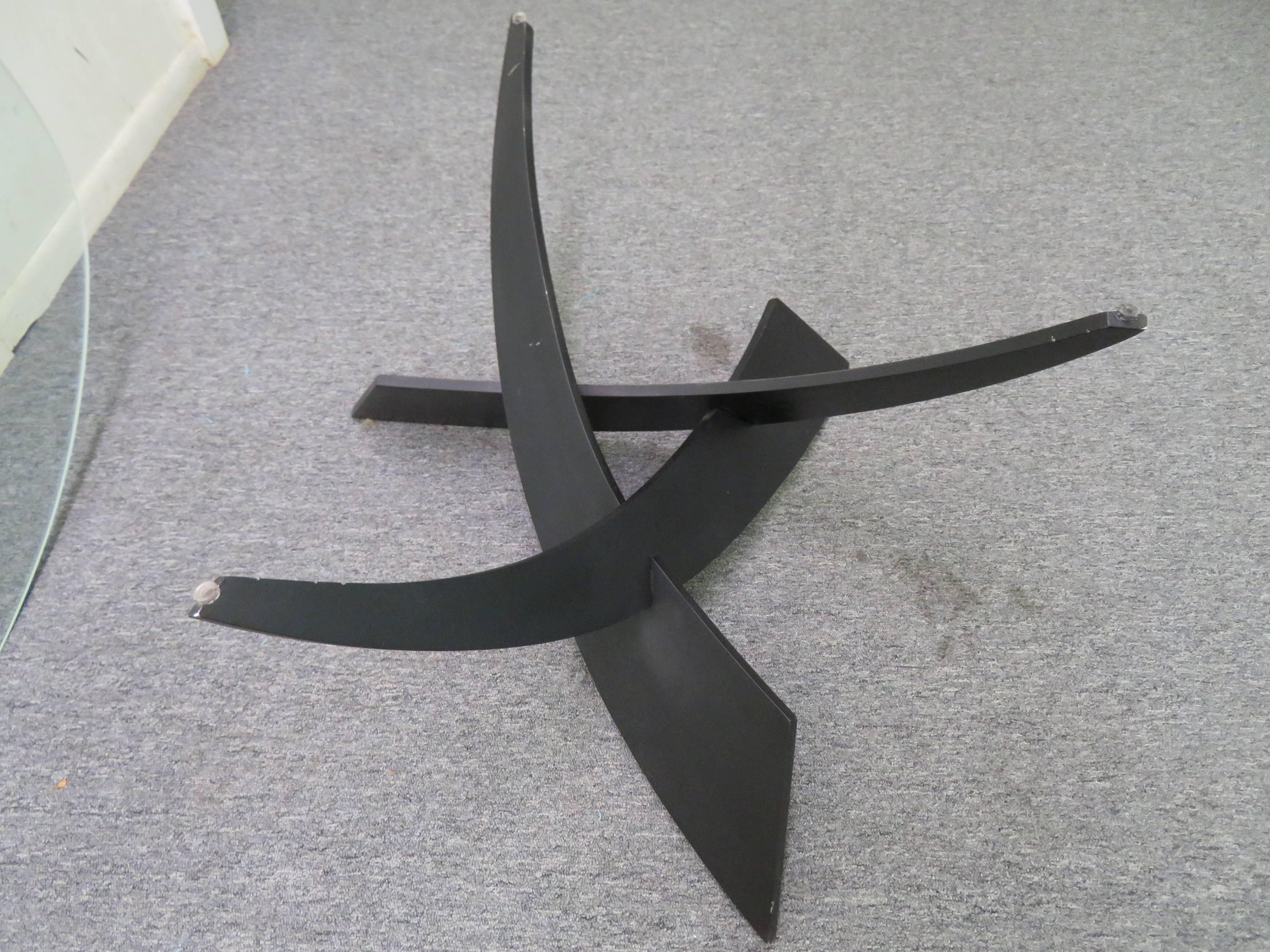 American Gorgeous Abstract Iron Silas Seandel Style Coffee Table, Mid-Century Modern For Sale