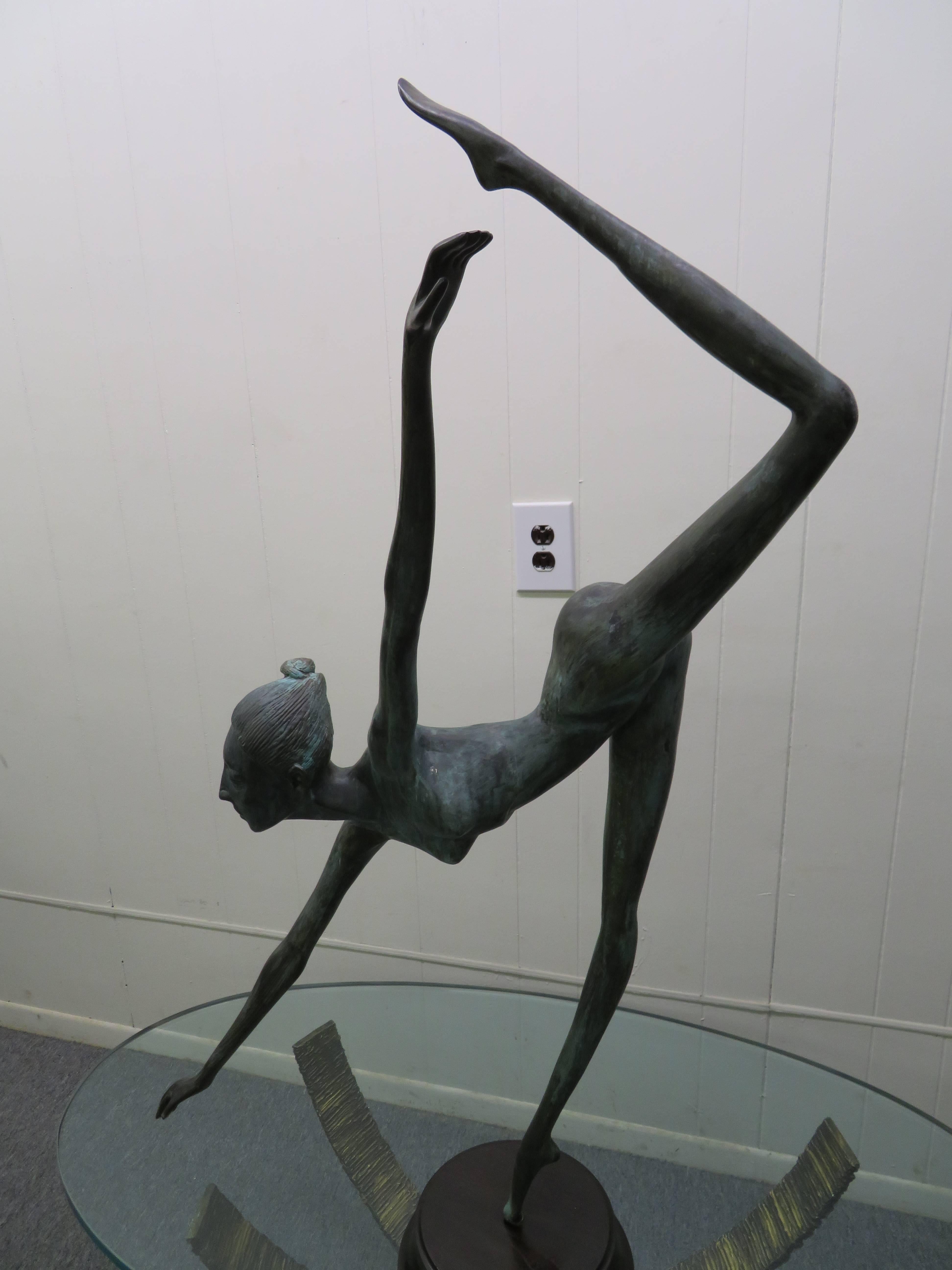 Large-Scale Patinated Bronze Hattakitkosol Somchai Ballerina Dancer Sculpture 4