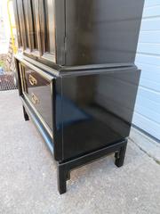 Stunning Chinoiserie Style Lacquered Tall Dresser Cabinet Mid-Century Modern