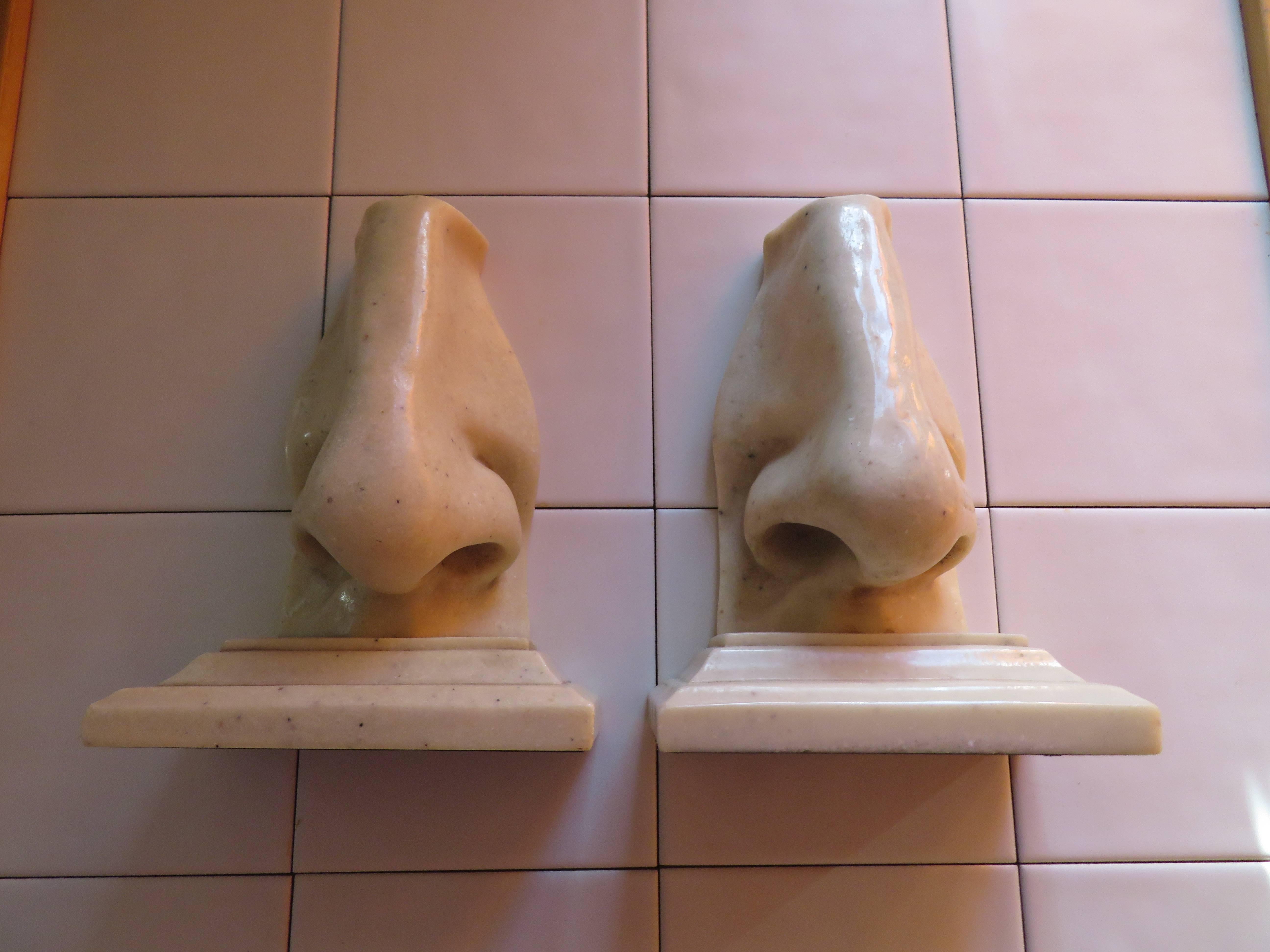 Unusual Pair of Italian Mid-Century Modern Oversized Nose Bookends For Sale 2