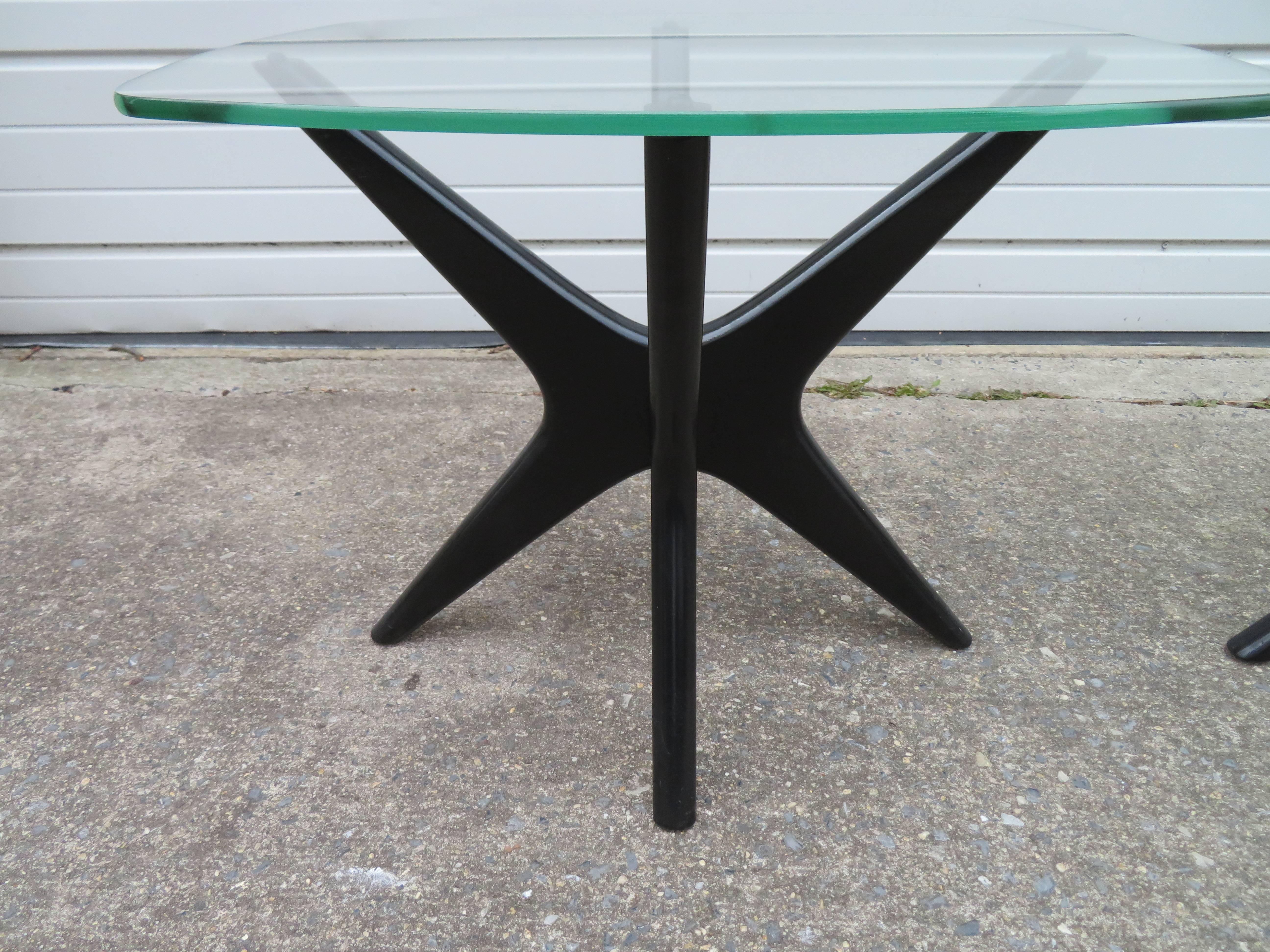 American Fabulous Pair of Adrain Pearsall Jax Lacquered Side End Table Mid-Century Modern