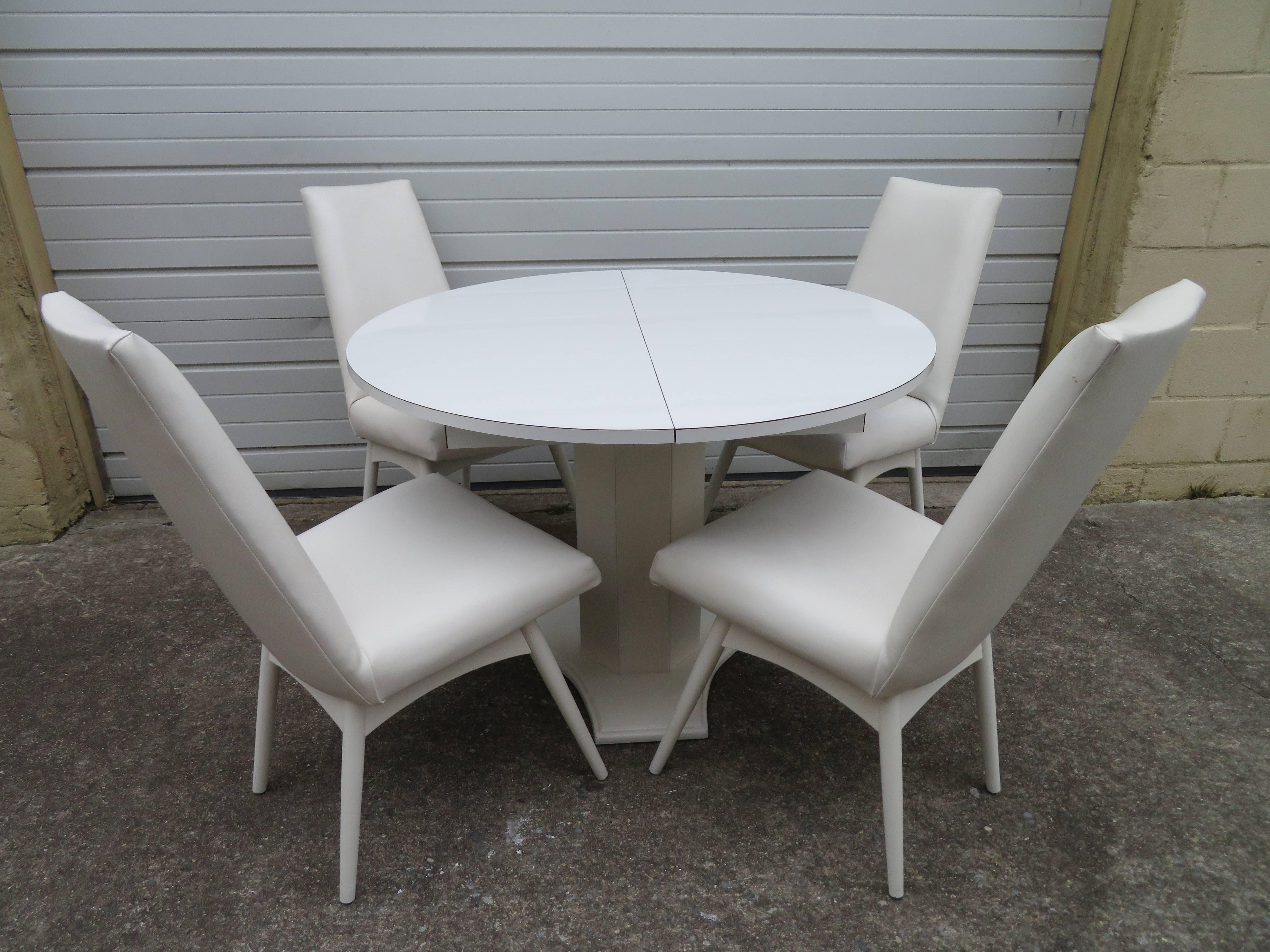 Set Four Adrian Pearsall  White Lacquered Dining Chairs, Mid-Century Modern For Sale 4