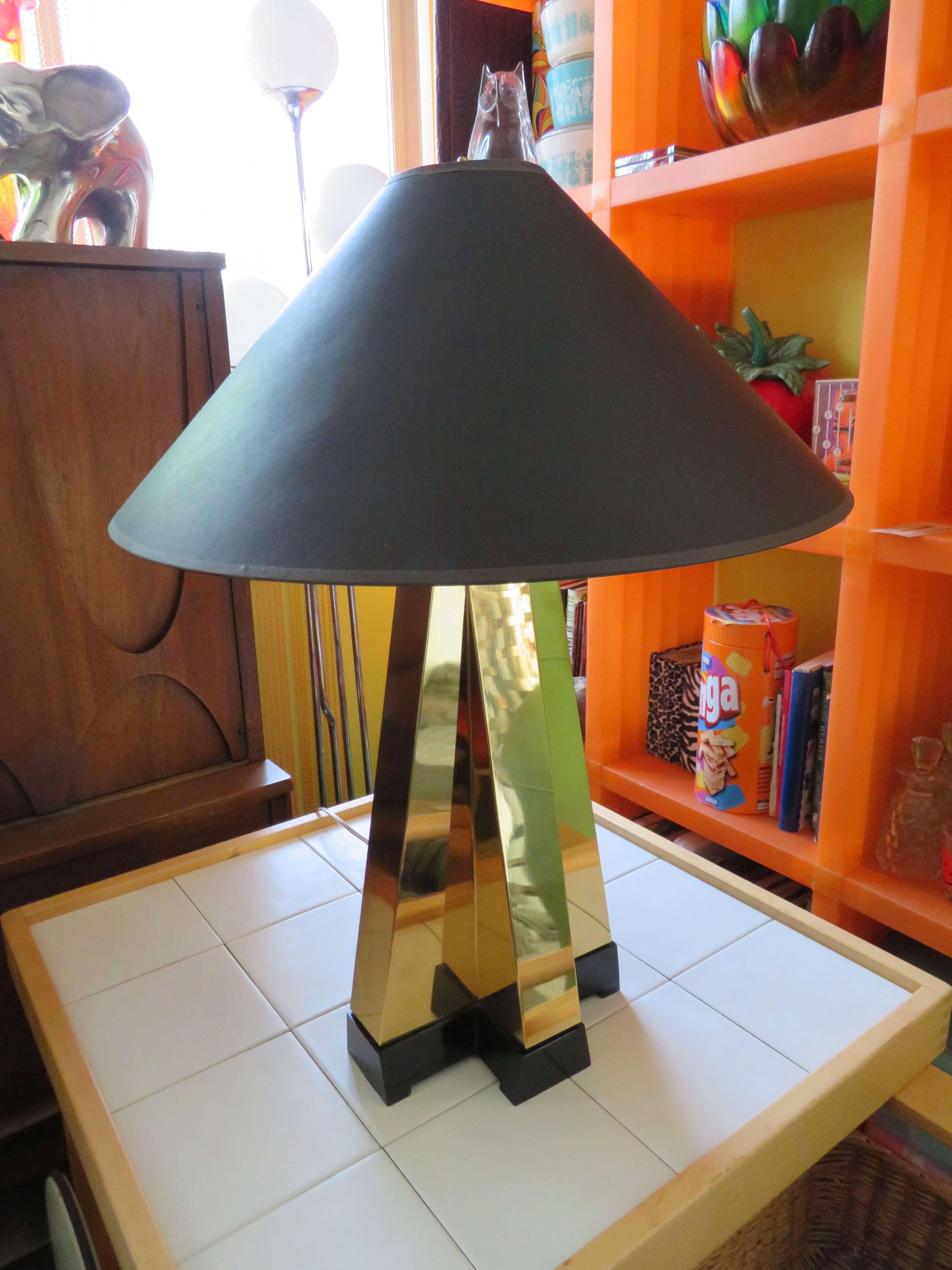 Wonderful Pair of Curtis Jere Style Brass Table Lamps, Mid-Century Modern For Sale 3