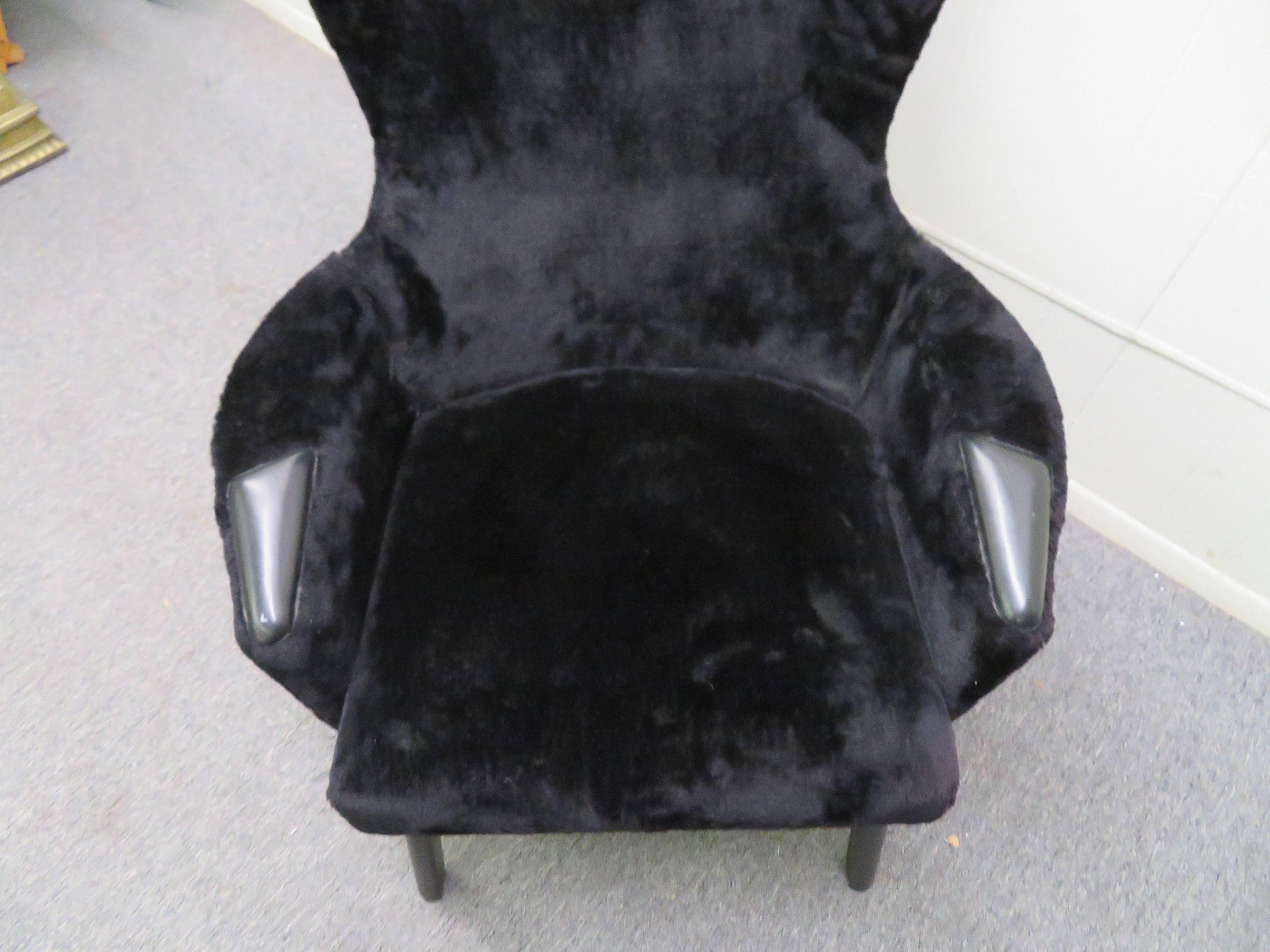 Lacquered Lovely Adrian Pearsall Tall Back Lounge Chair Mid-Century Modern For Sale