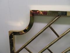 Fantastic Tall Brass Lattice Hollywood Regency King-Size Headboard