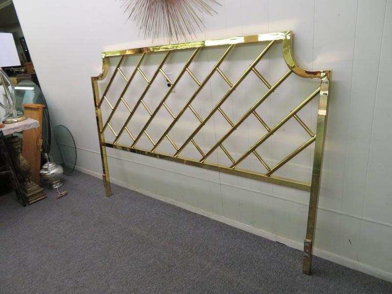 Fantastic Tall Brass Lattice Hollywood Regency KingSize Headboard at 1stDibs hollywood