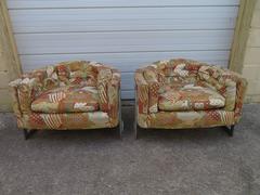 Pareja de butacas Metropolitan con respaldo de barril, Modernas de mediados de siglo