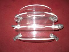 Arthur Court Turtle Aluminium and Lucite Magazine Rack Regency Modern