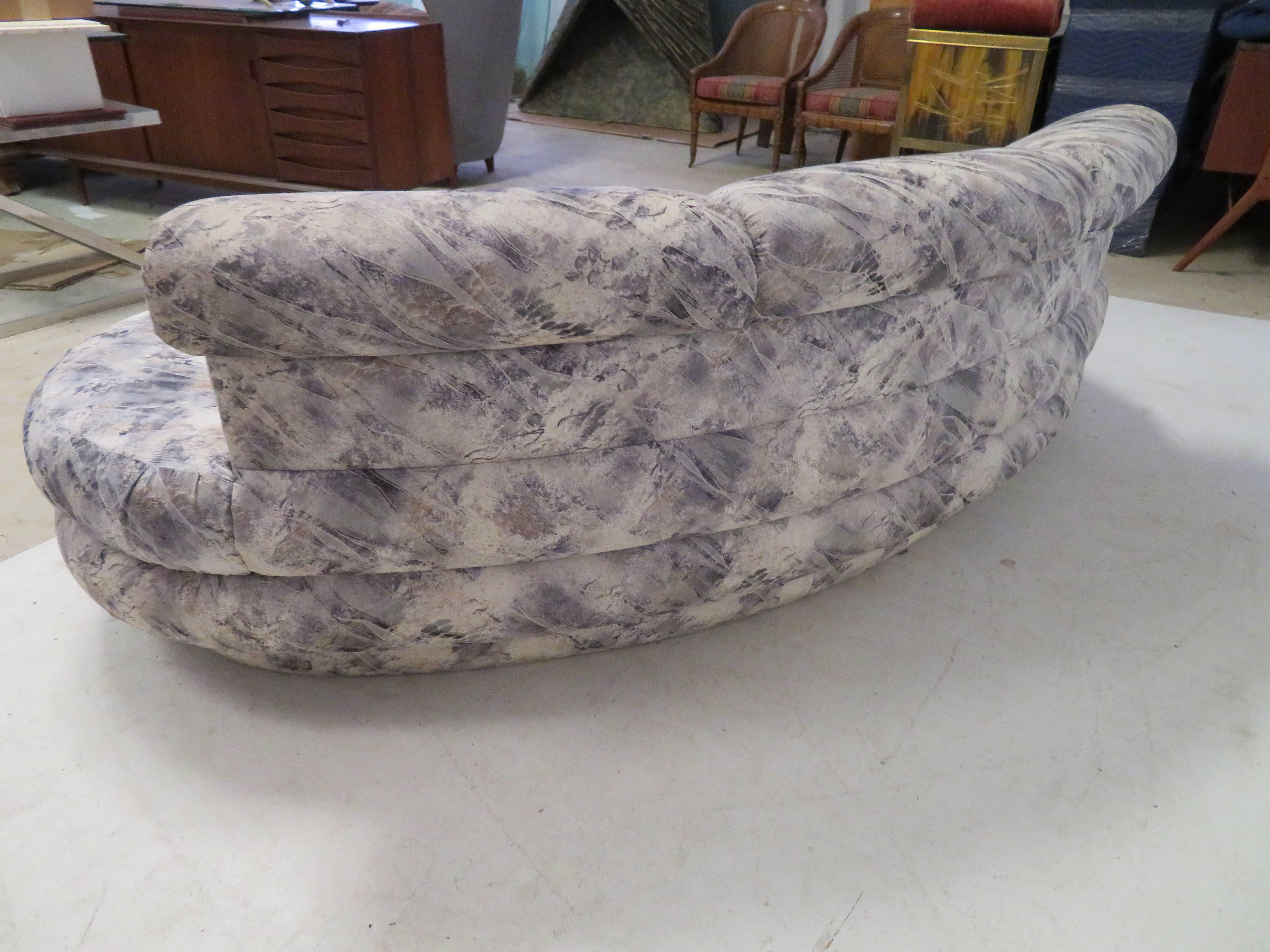 Late 20th Century Pair Adrian Pearsall Kidney Shaped Curved Sofa Mid-Century Modern
