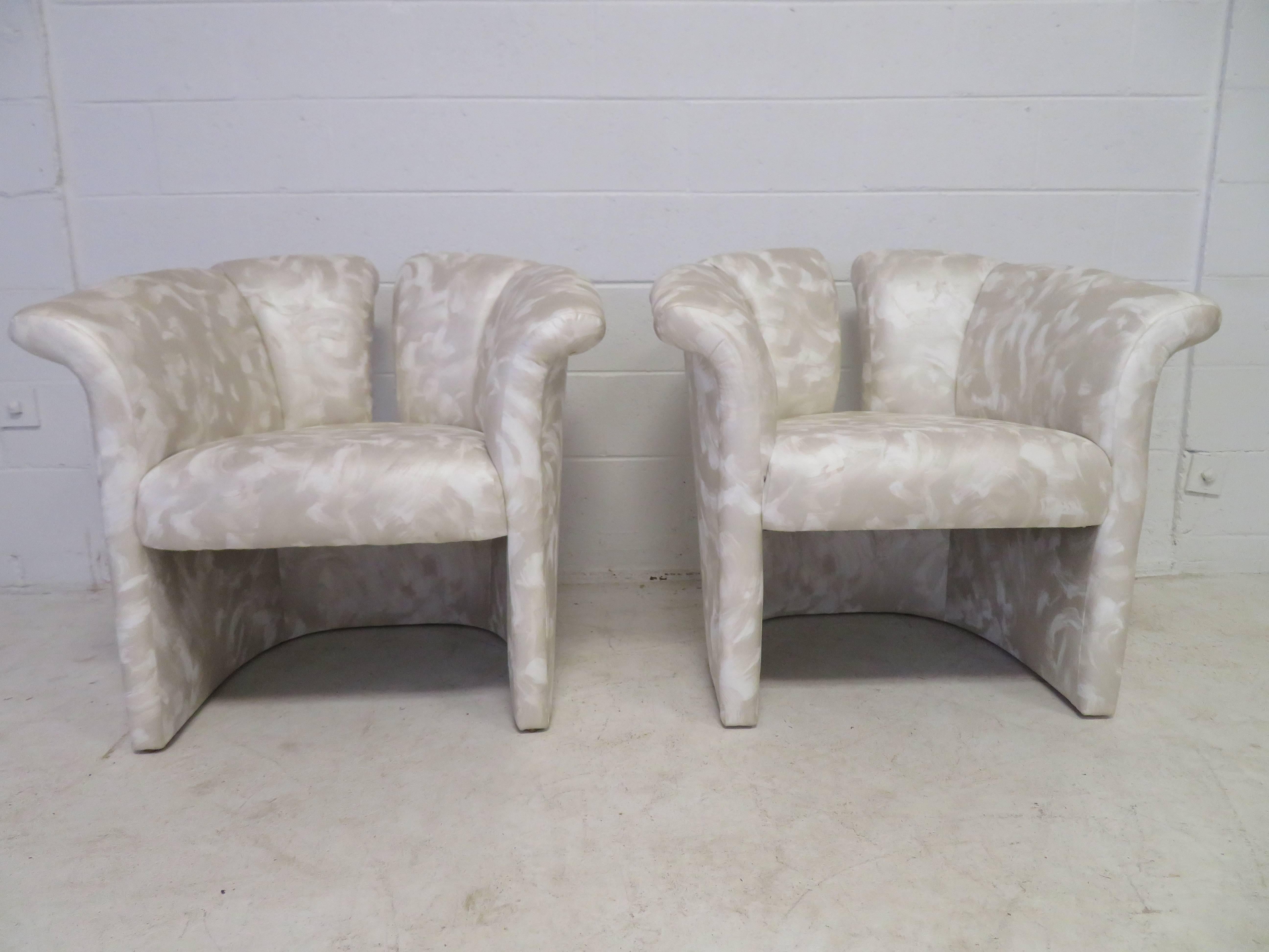 Pair of Signed Milo Baughman Barrel Back Lounge Chairs, Mid-Century Modern 2