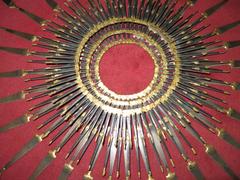 Stunning C Jere Style Brutalist Starburst Nail Wall Sculpture Mid-Century, 1970s