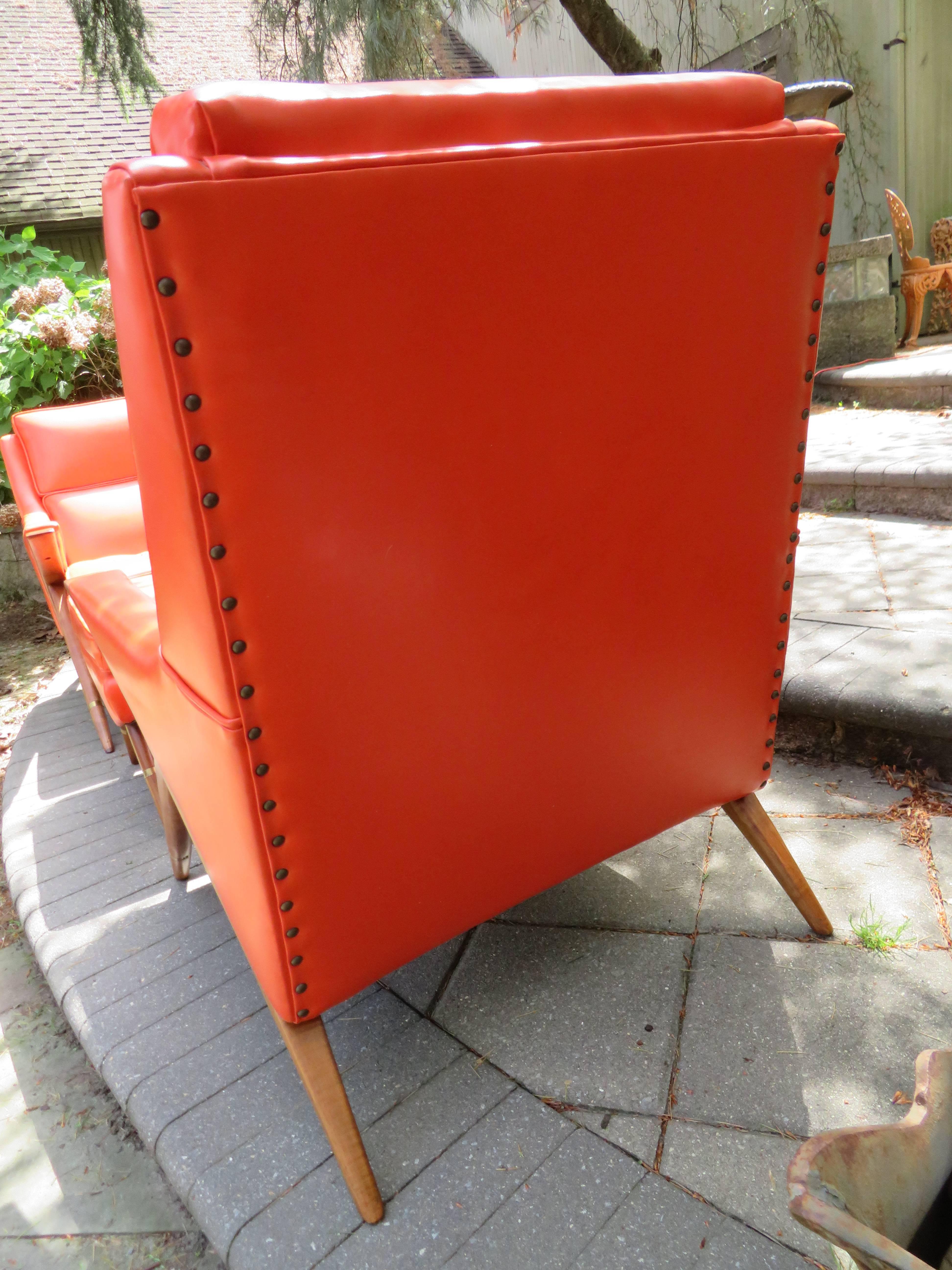 Mid-20th Century Pair of Momma Poppa Bear Style Karpen Lounge Chairs, Mid-Century Modern