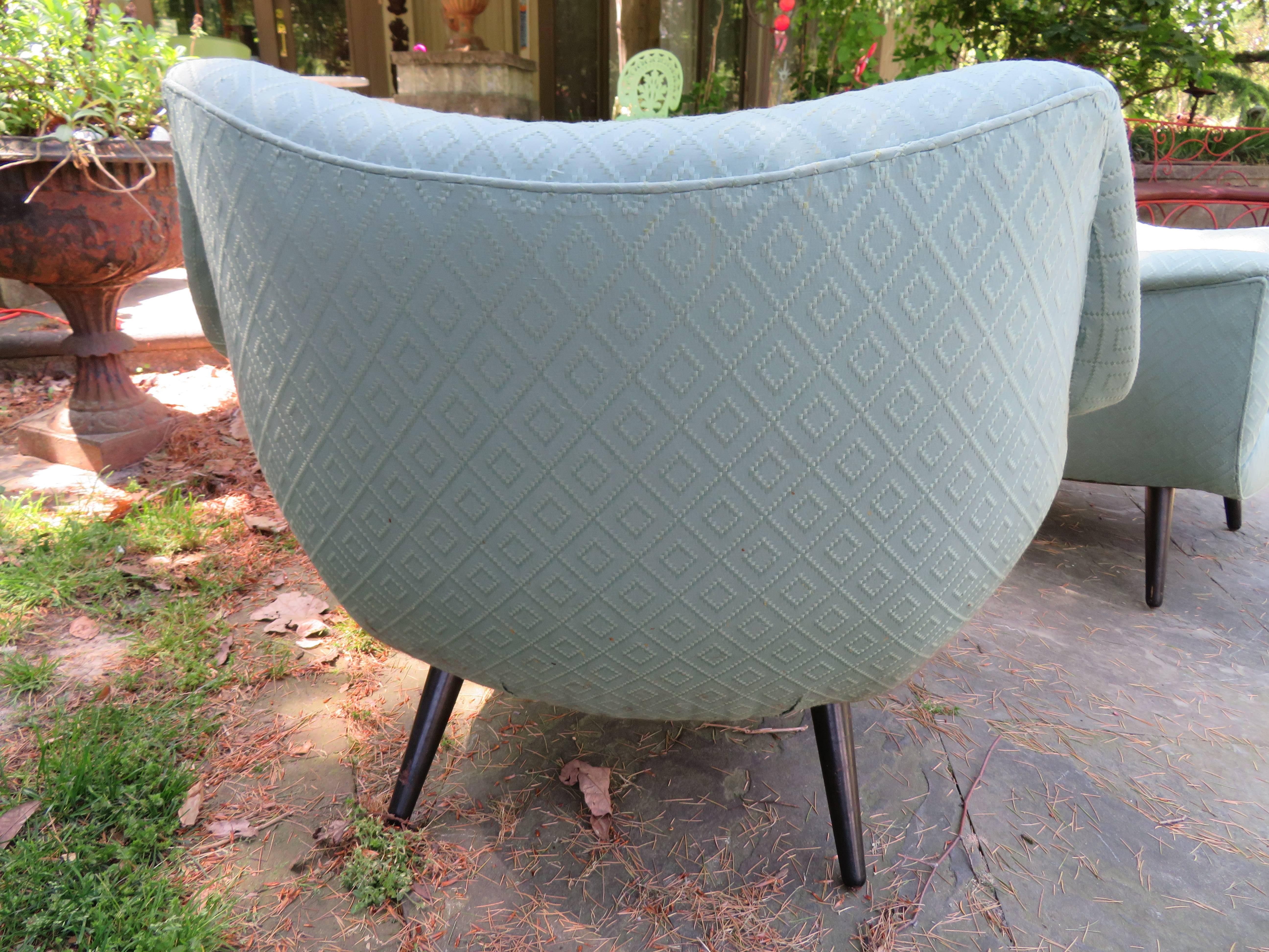 Painted Gorgeous Pair Selig Lawrence Peabody Barrel Back Tub Chairs, Mid-Century Modern