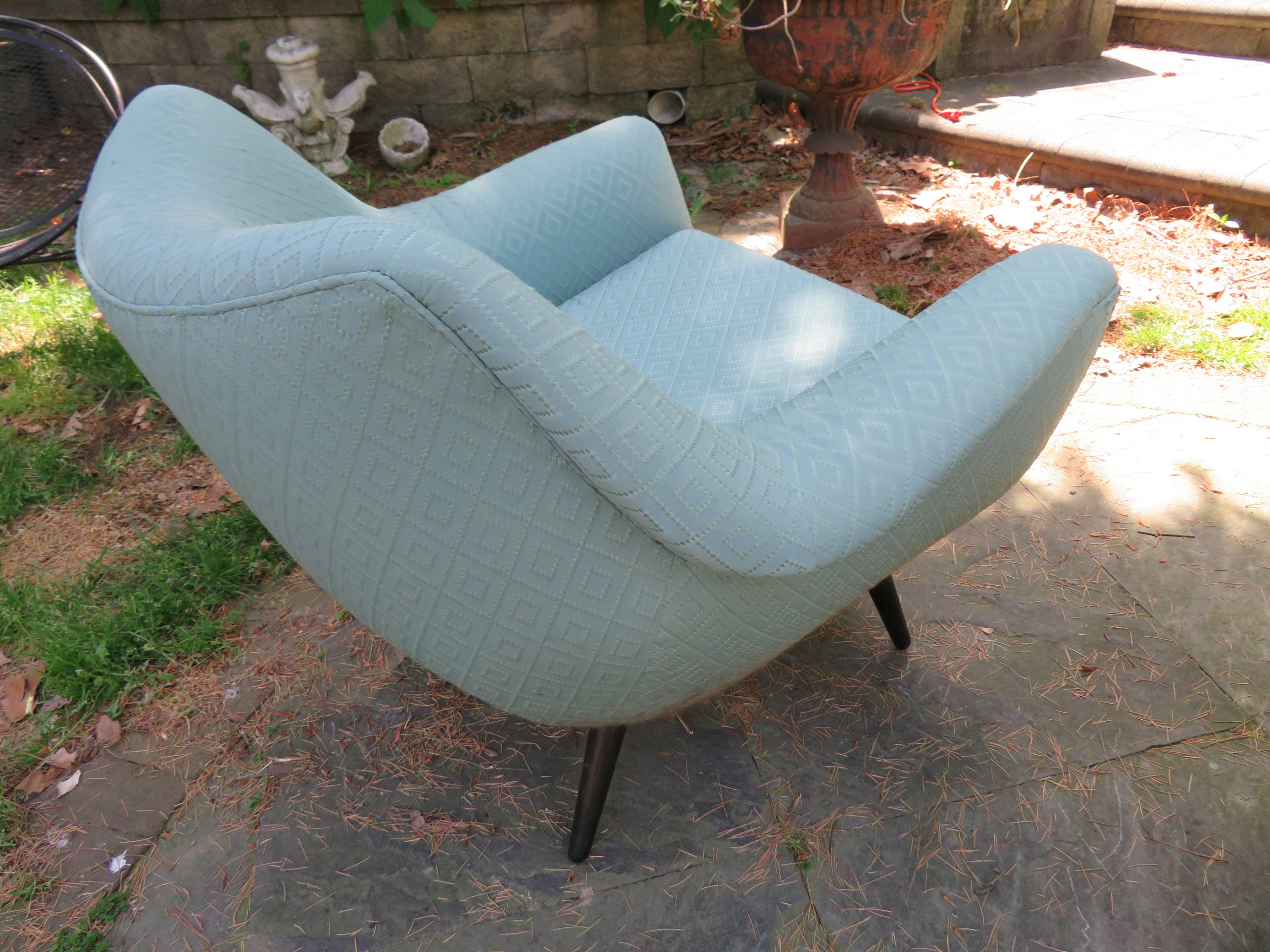 Gorgeous Pair Selig Lawrence Peabody Barrel Back Tub Chairs, Mid-Century Modern 1