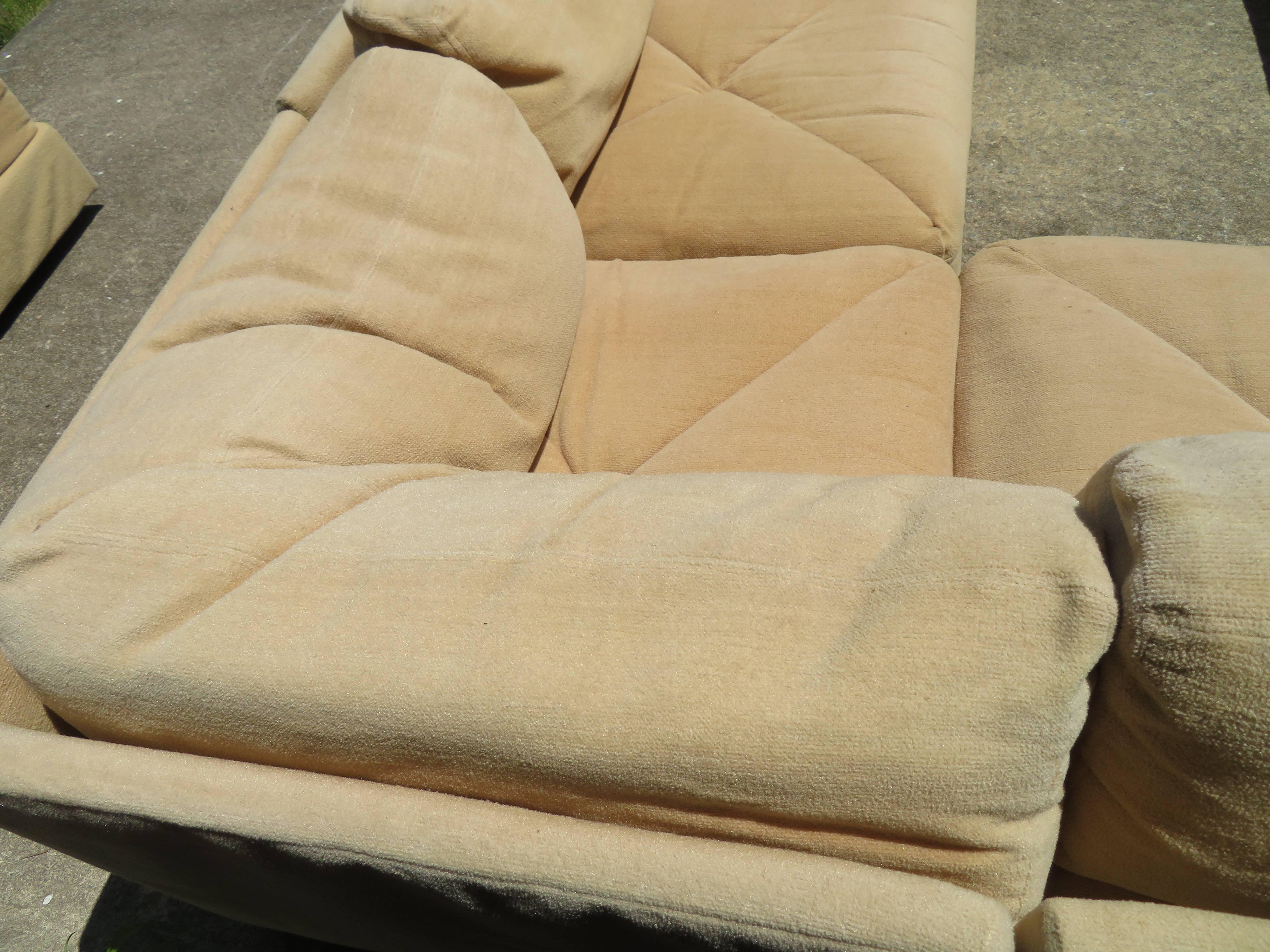 Huge Milo Baughman Style Ten-Piece Section Sofa Pit Mid-Century Modern Selig 2