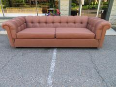 Handsome Mid-Century Modern Dunbar Style Chesterfield Tufted Party Sofa