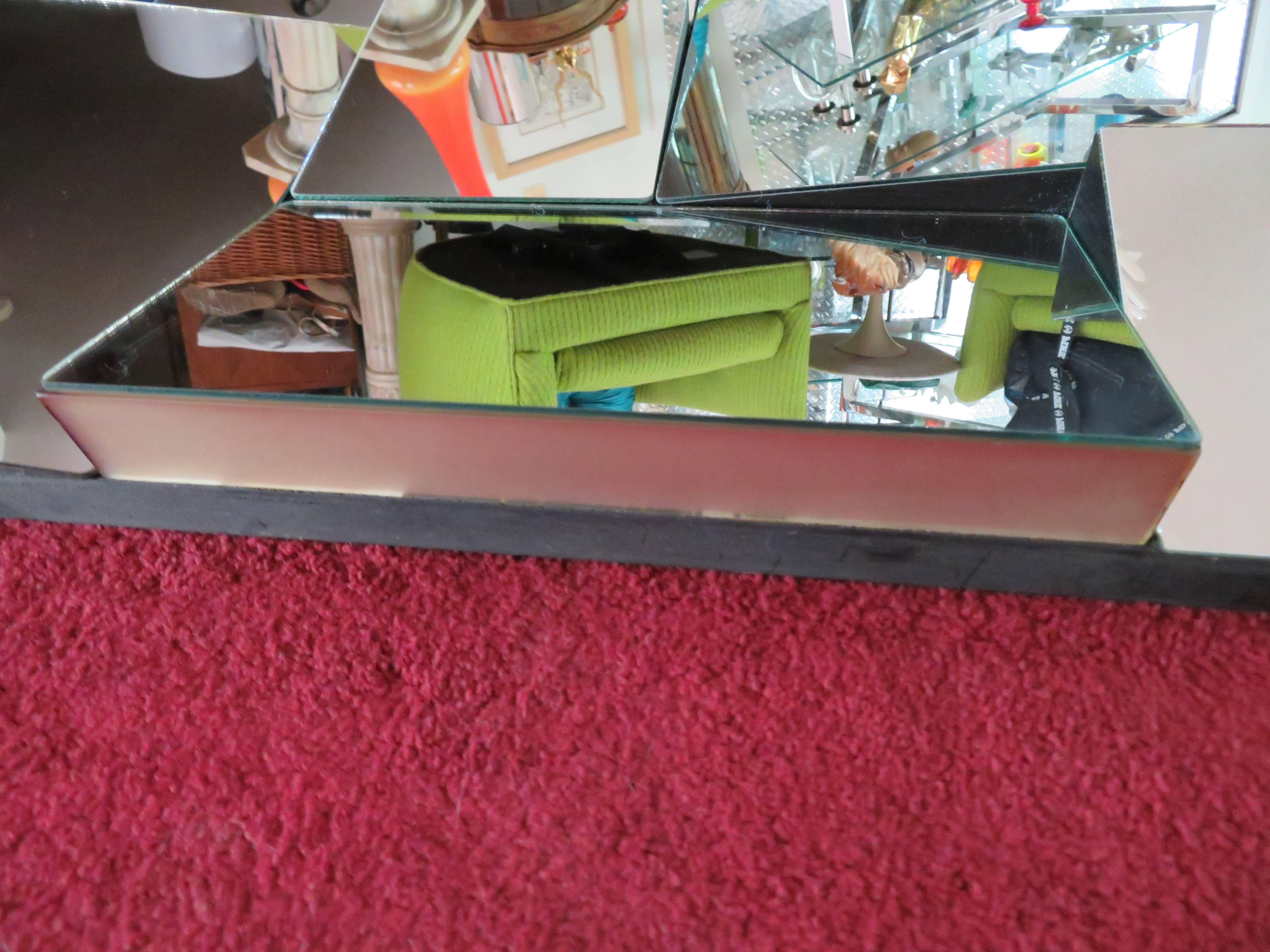 Late 20th Century Fabulous Original Slopes Cubist Mirror by Neal Small
