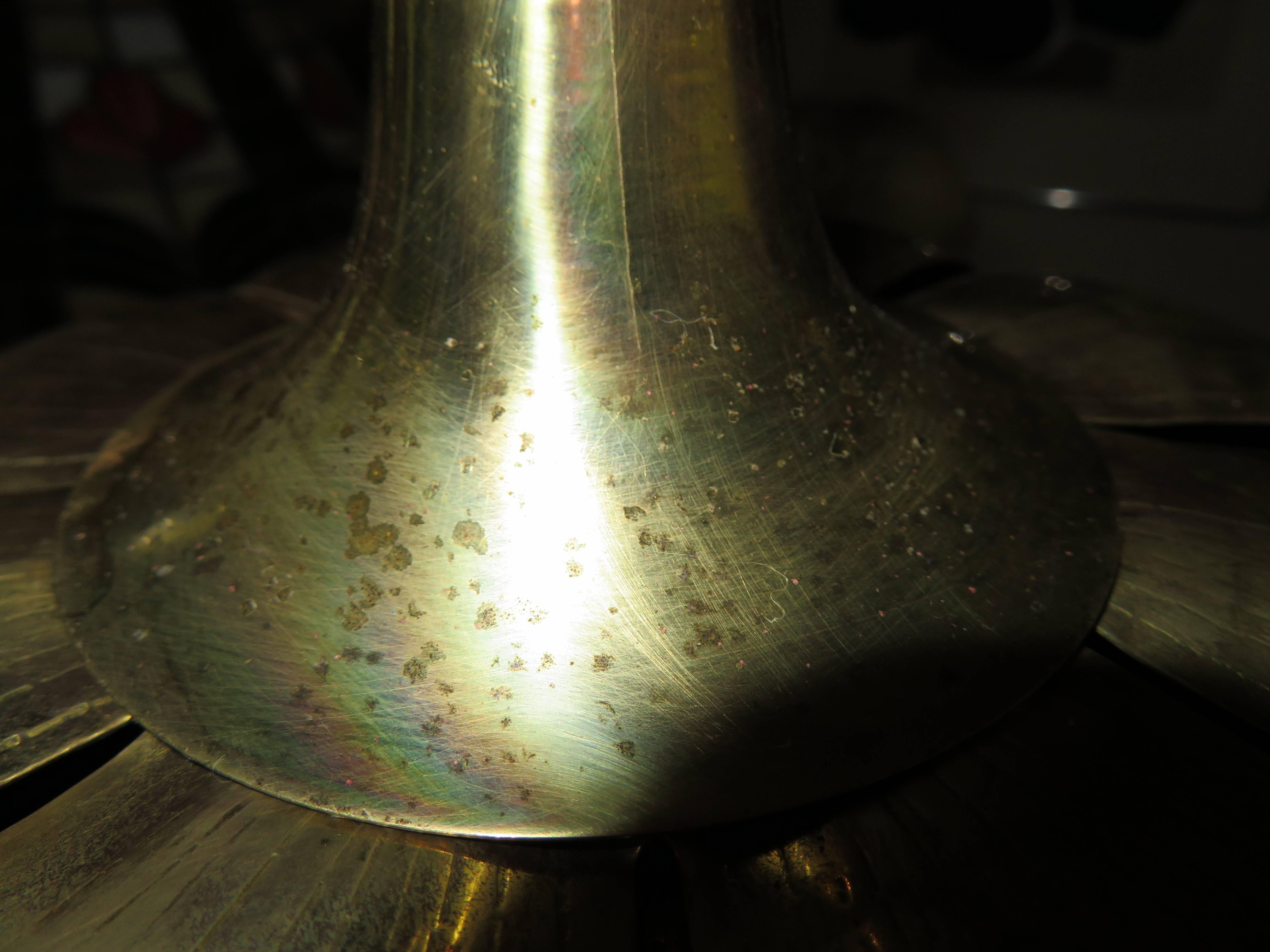 Late 20th Century Stunning Etched Brass Feldman Lotus Pendant Light Chandelier Mid-Century Modern For Sale