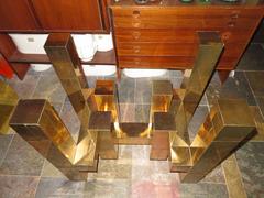 Stunning Paul Evans Cityscape Brass Patchwork Dining Table Base, Mid-Century