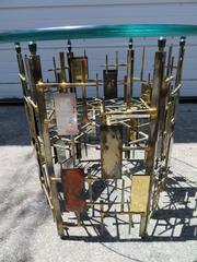 Table d'appoint à clous en métal mélangé:: style Silas Seandel:: Mid-Century