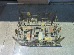 Fabuleuse table basse à clous en métal mélangé de style brutaliste Silas Seandel, milieu du siècle dernier