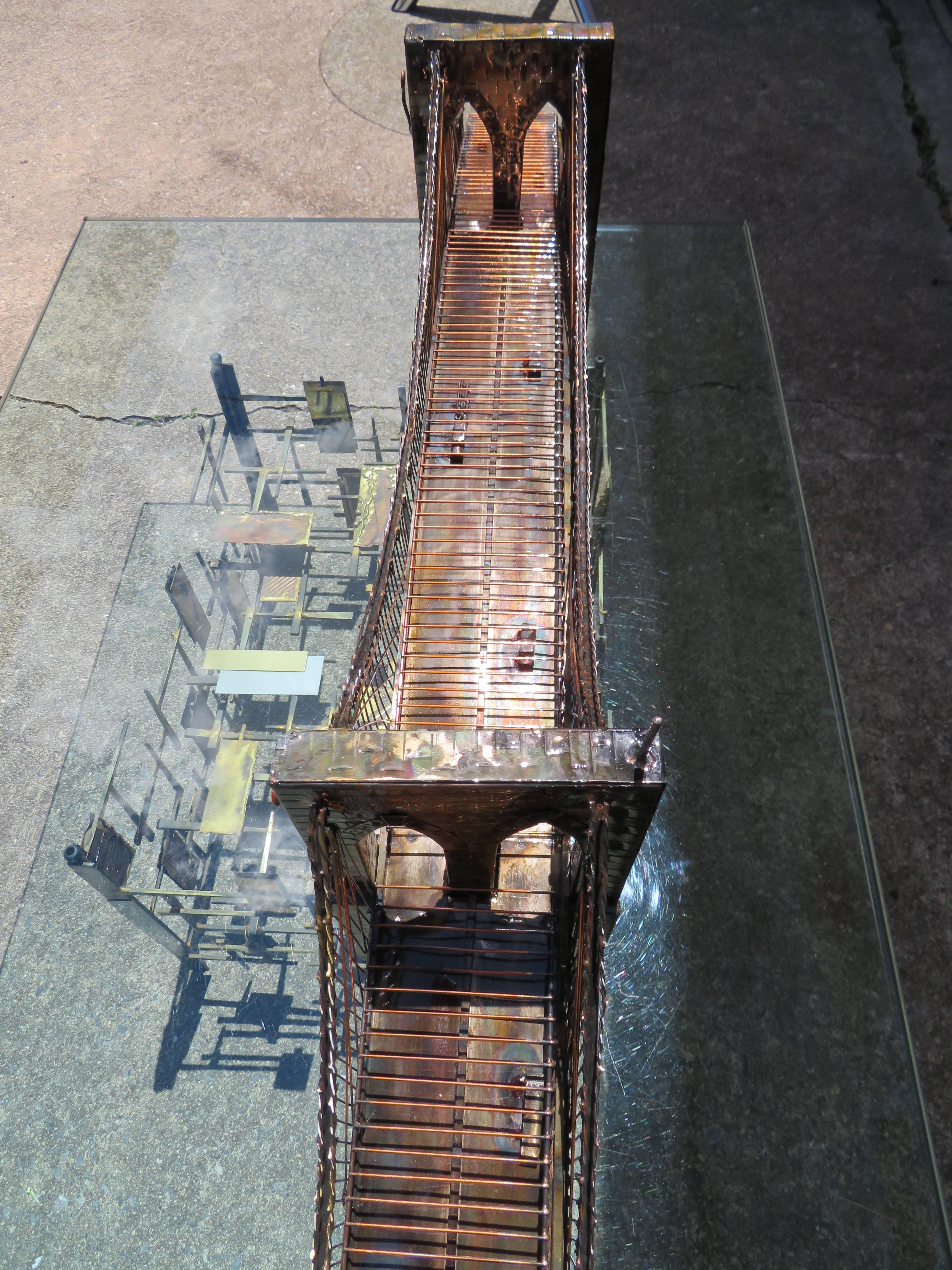 Metal Wonderful Jere Style Sculpture Brooklyn Bridge Brutalist Mid-Century Modern