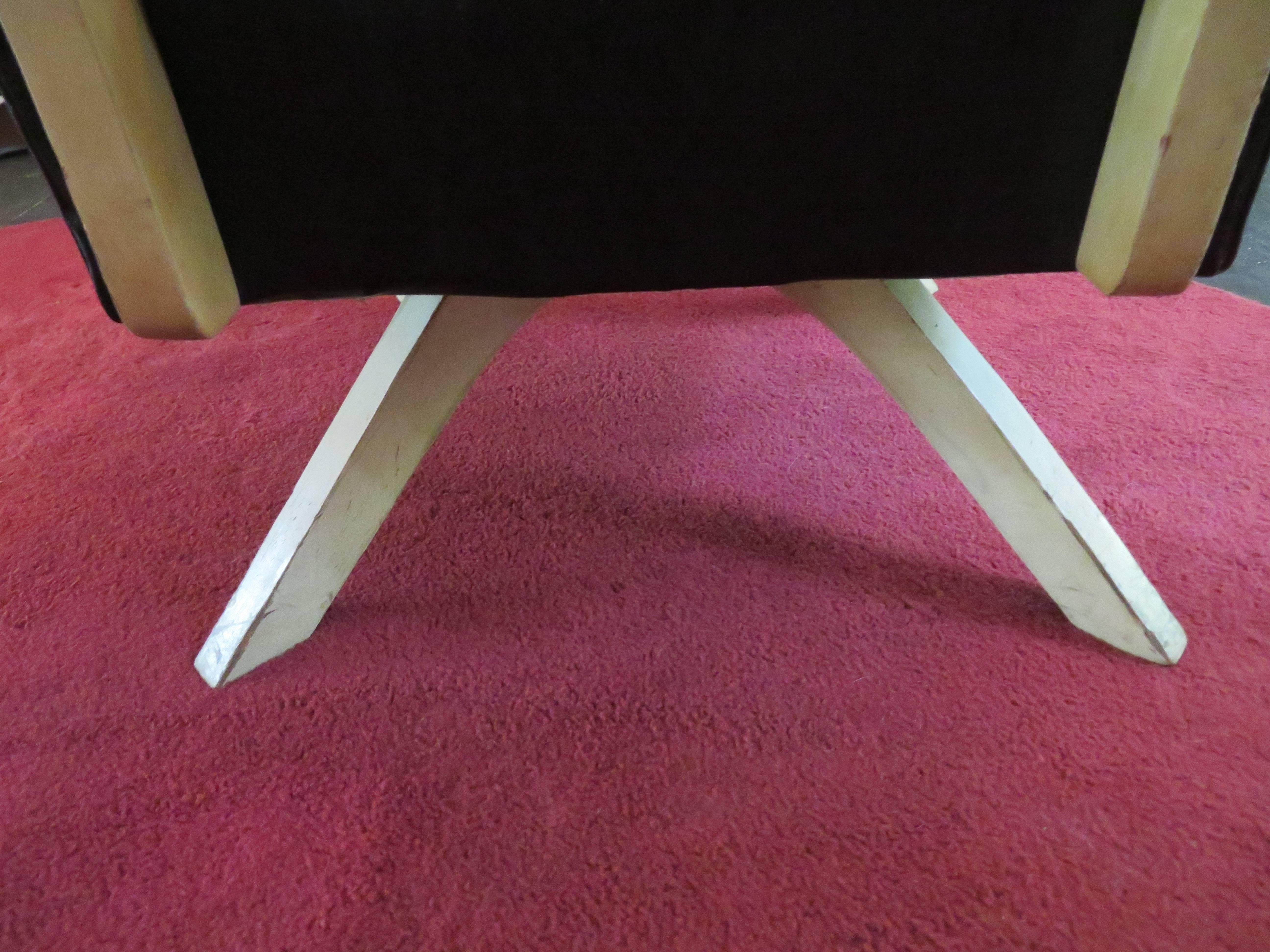Fun Paar Kroehler Bat Wing Dreh-Sessel ohne Armlehne, Mid-Century Modern (amerikanisch) im Angebot