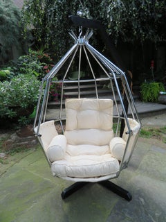 Fantastischer Ib Arberg-Vogelkäfigstuhl mit hängendem Papagei, Mid-Century Modern