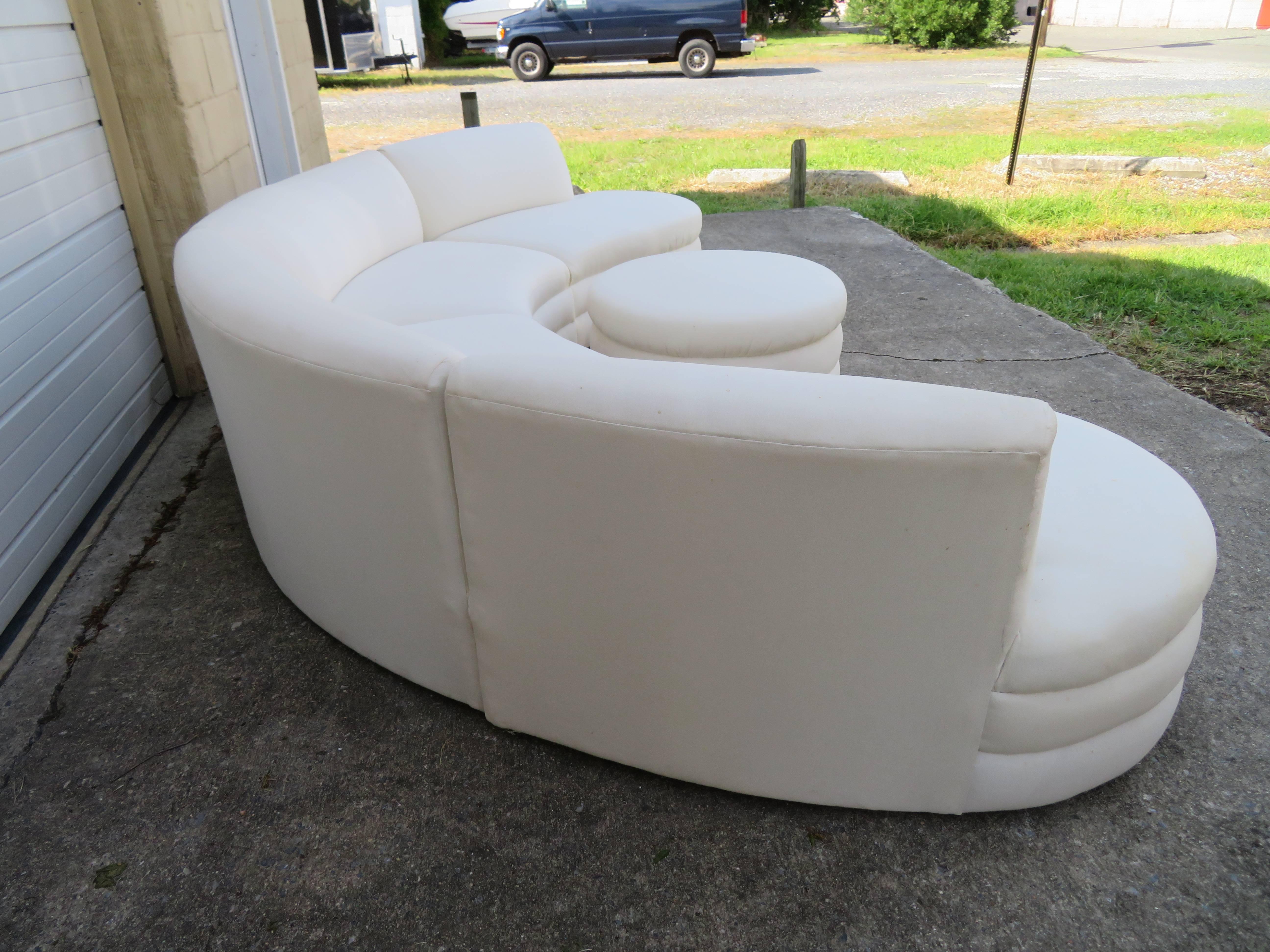 Curved Five-Piece Sectional Sofa Mid-Century Directional 1