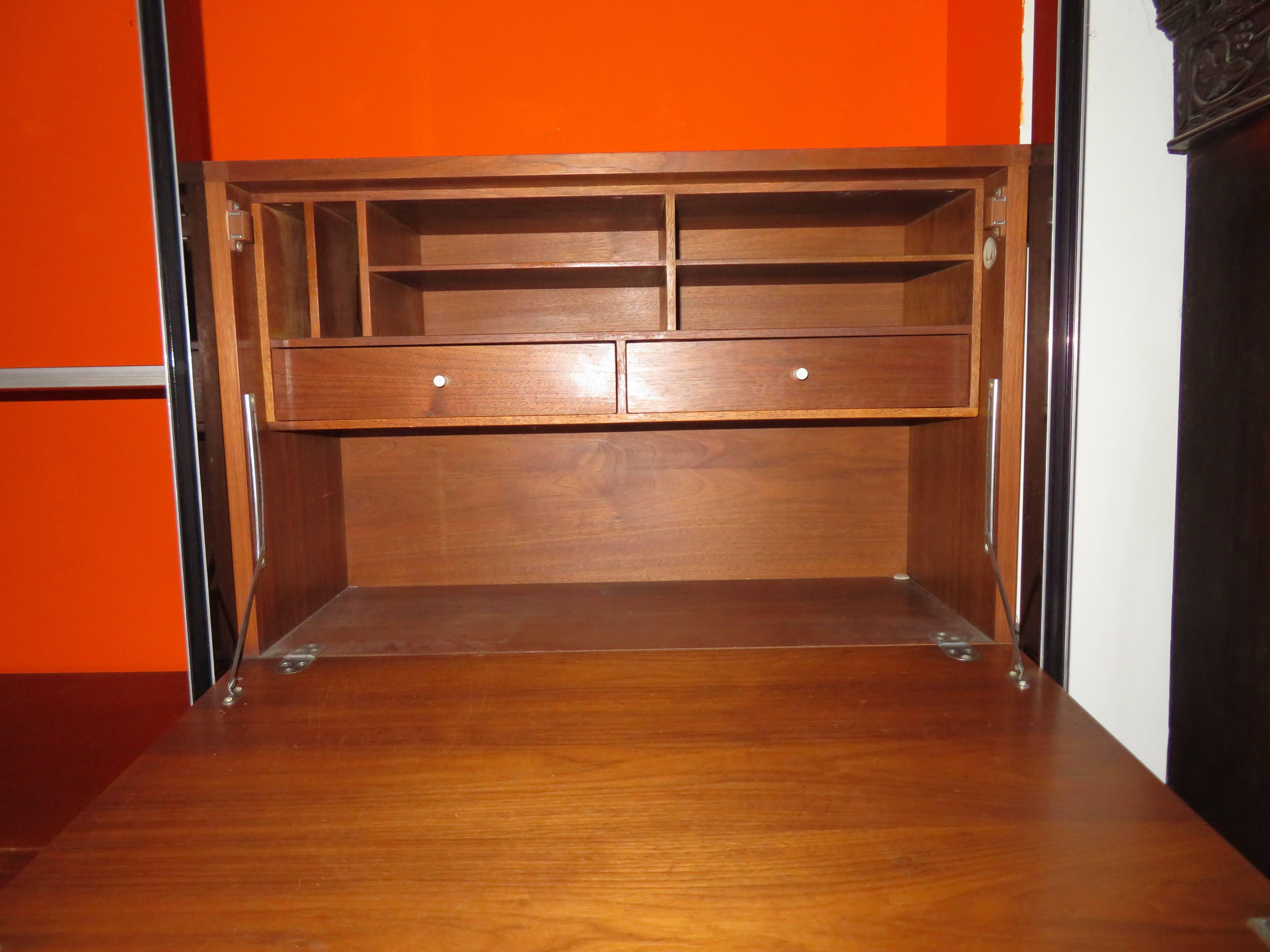 Mid-20th Century Two Bay Css Wall Unit Walnut by George Nelson Herman Millerm, Mid-Century